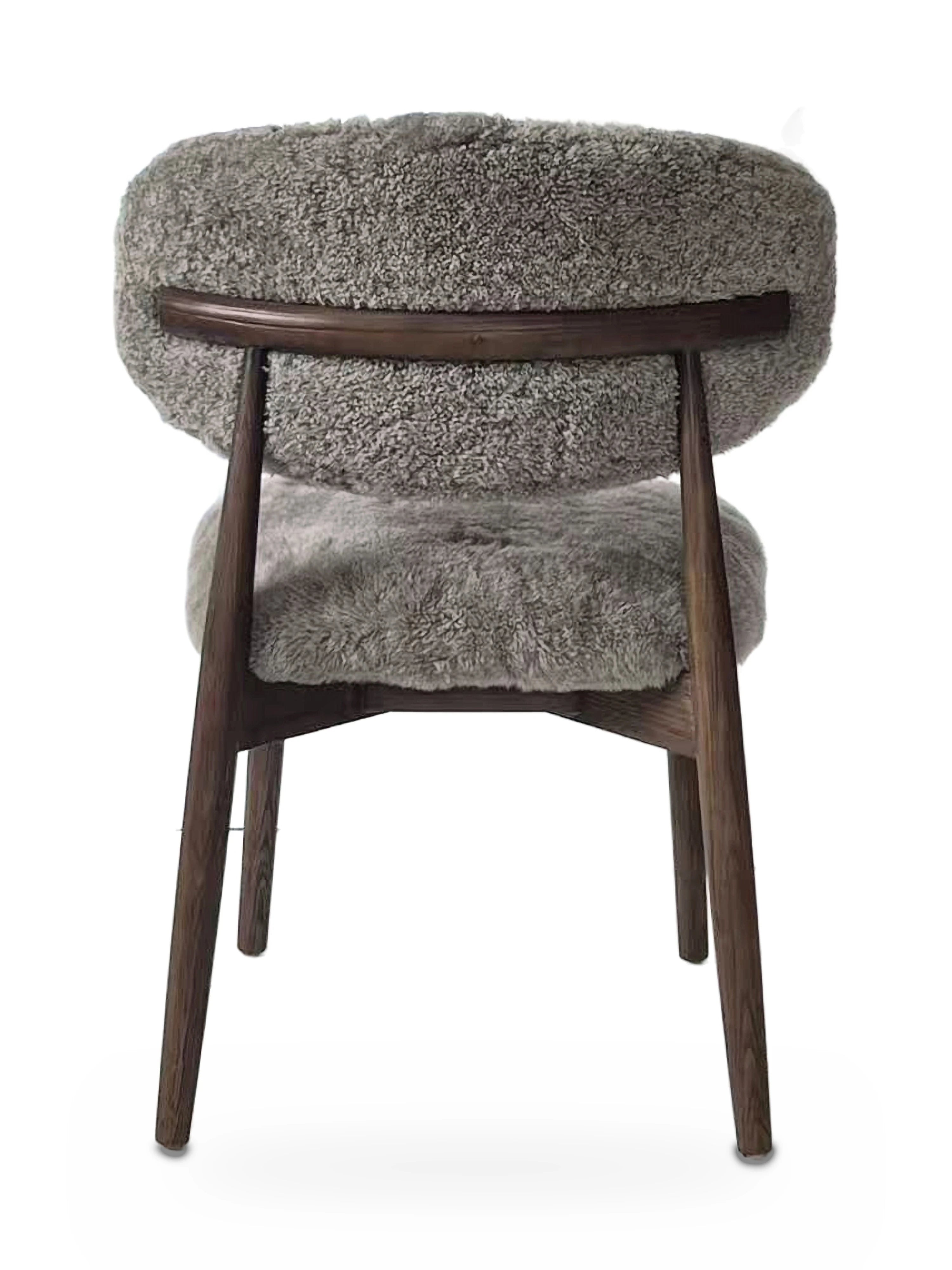 Genuine Short Fur Sheepskin Dining Chair (set of 2)