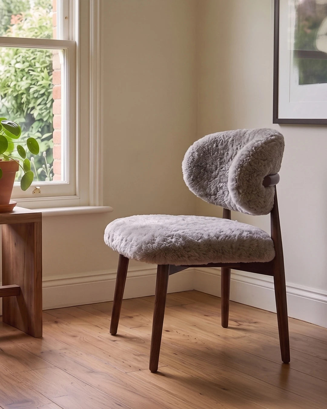 Genuine Short Fur Sheepskin Dining Chair (set of 2)