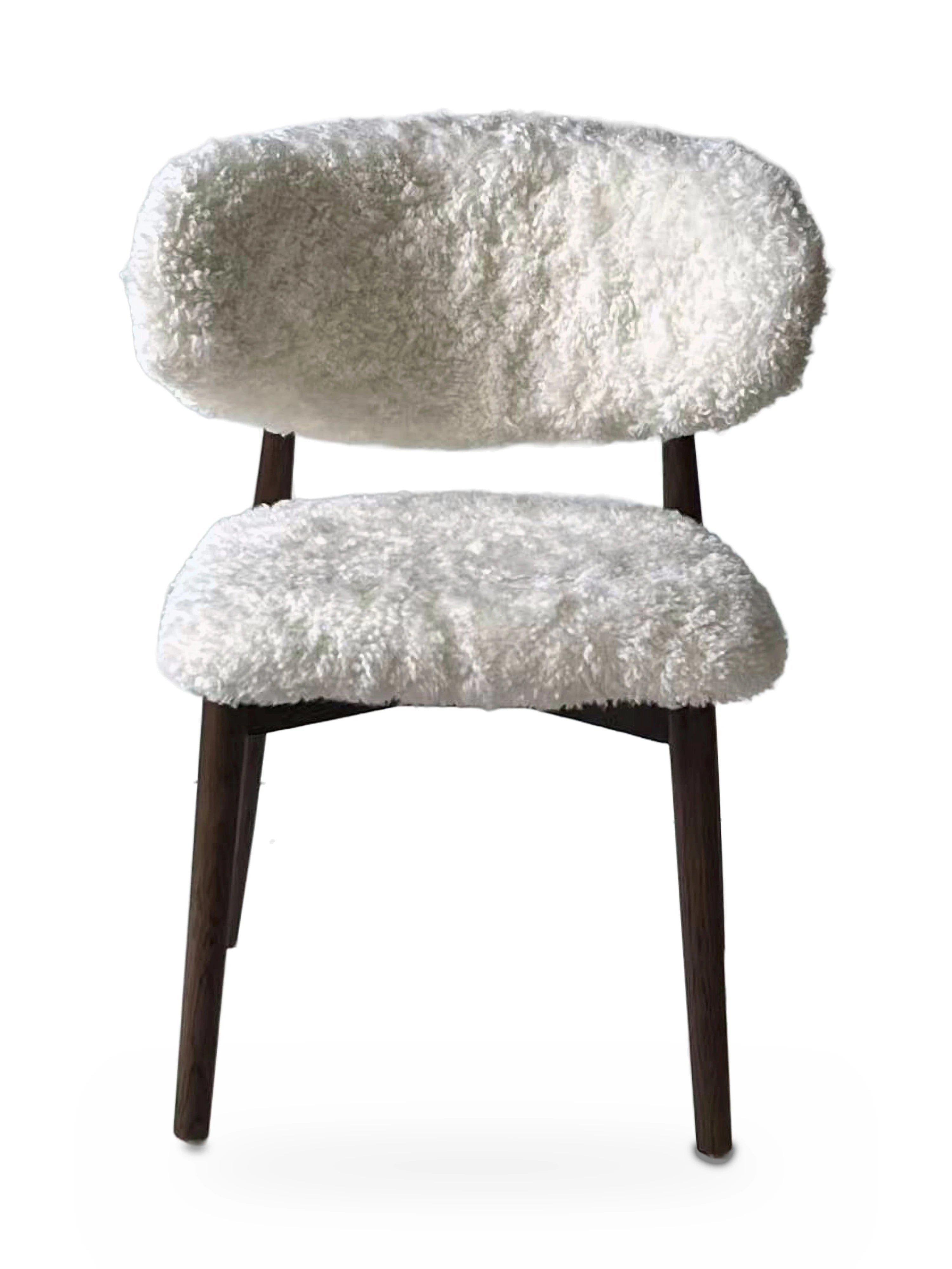 Genuine Short Fur Sheepskin Dining Chair (set of 2)
