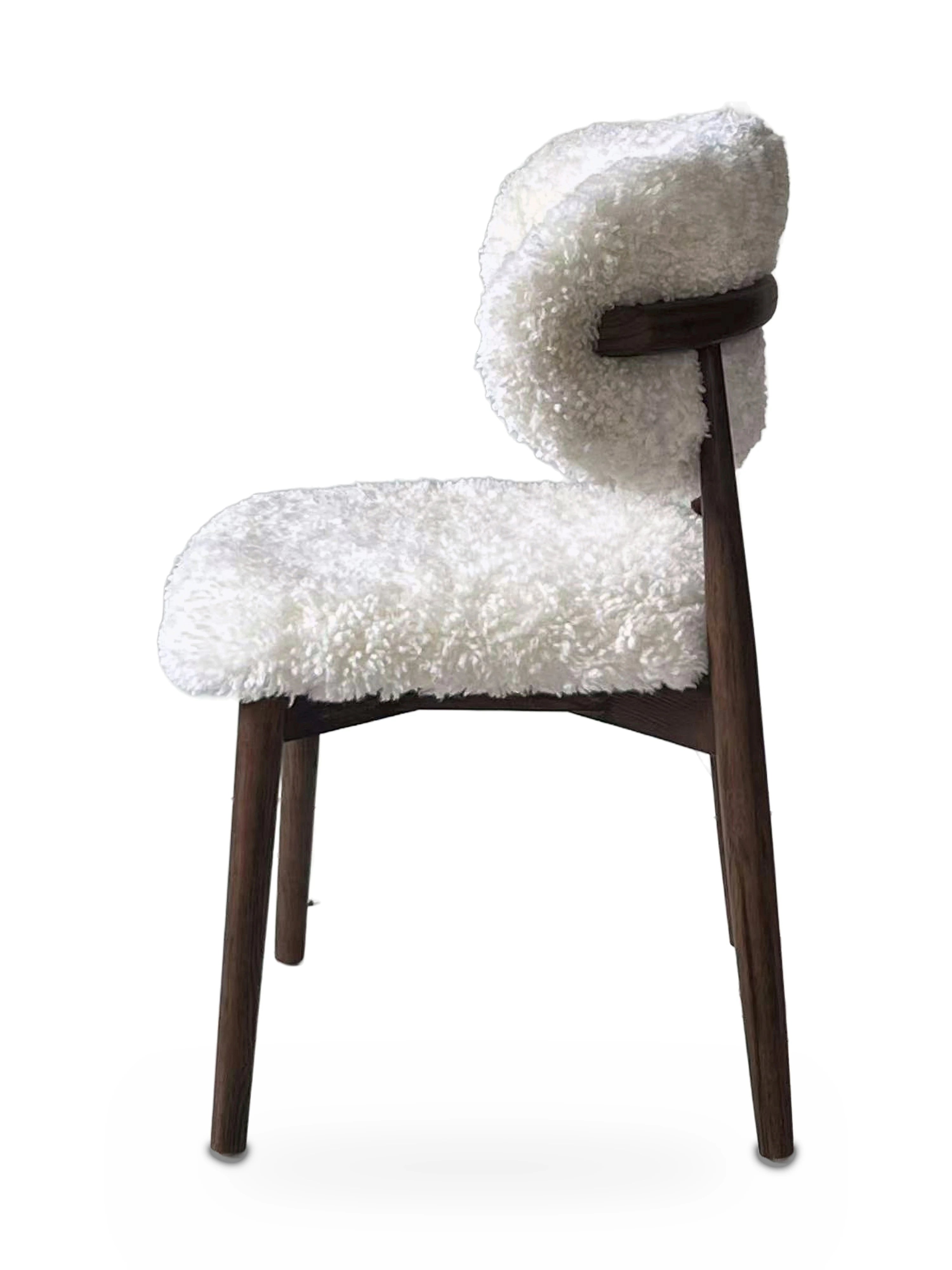 Genuine Short Fur Sheepskin Dining Chair (set of 2)