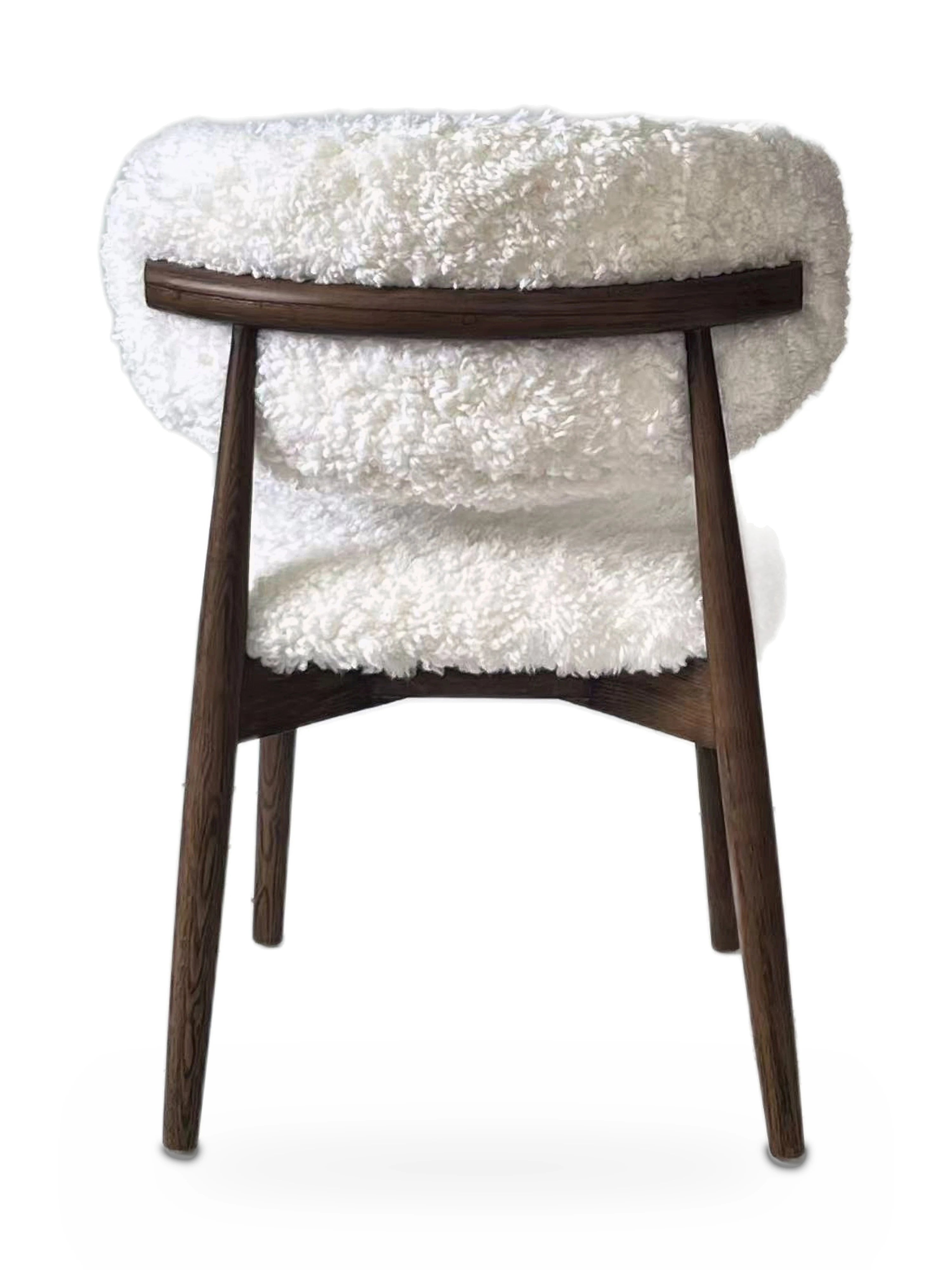 Genuine Short Fur Sheepskin Dining Chair (set of 2)