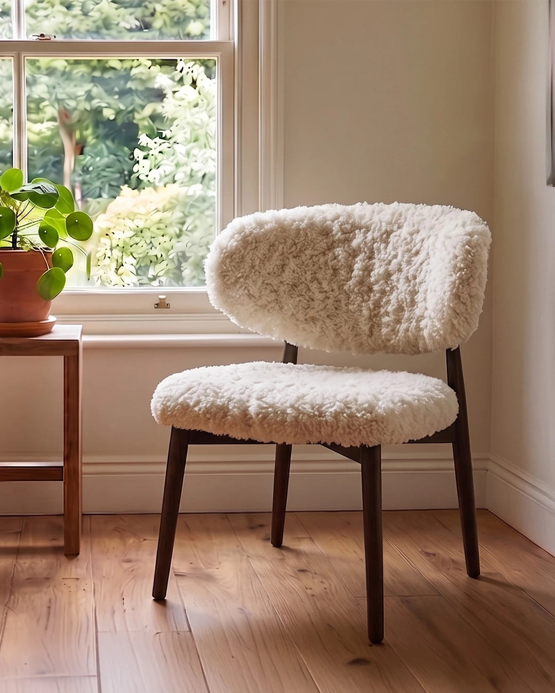 Genuine Short Fur Sheepskin Dining Chair (set of 2)