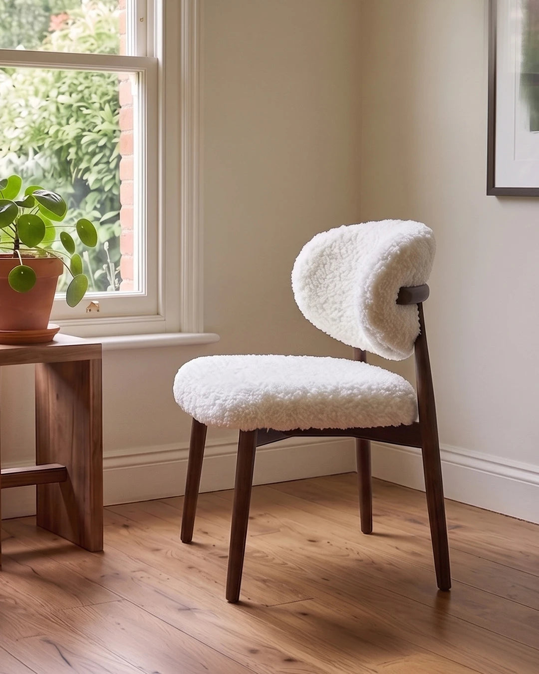 Genuine Short Fur Sheepskin Dining Chair (set of 2)
