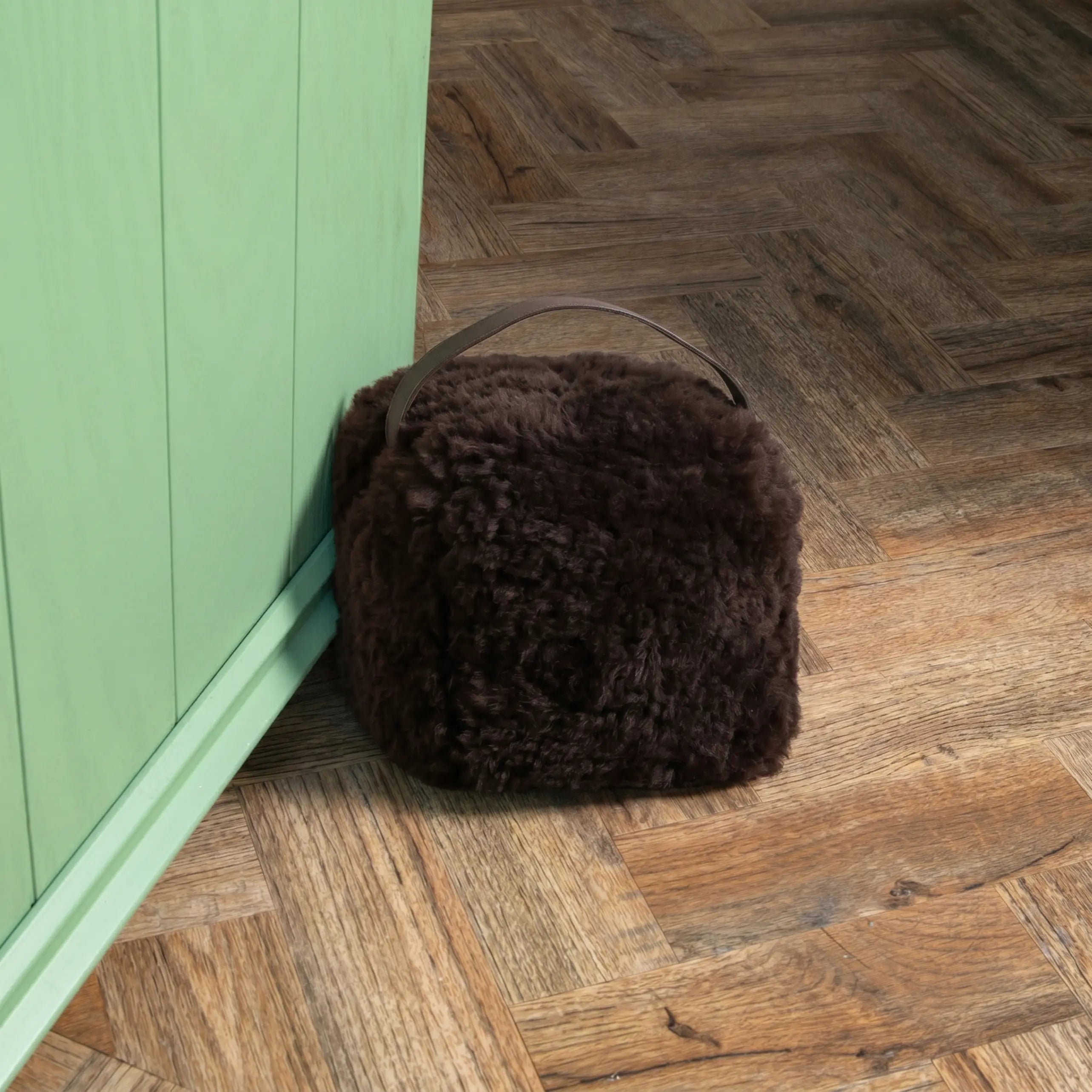 Chocolate Brown Sheepskin Doorstop
