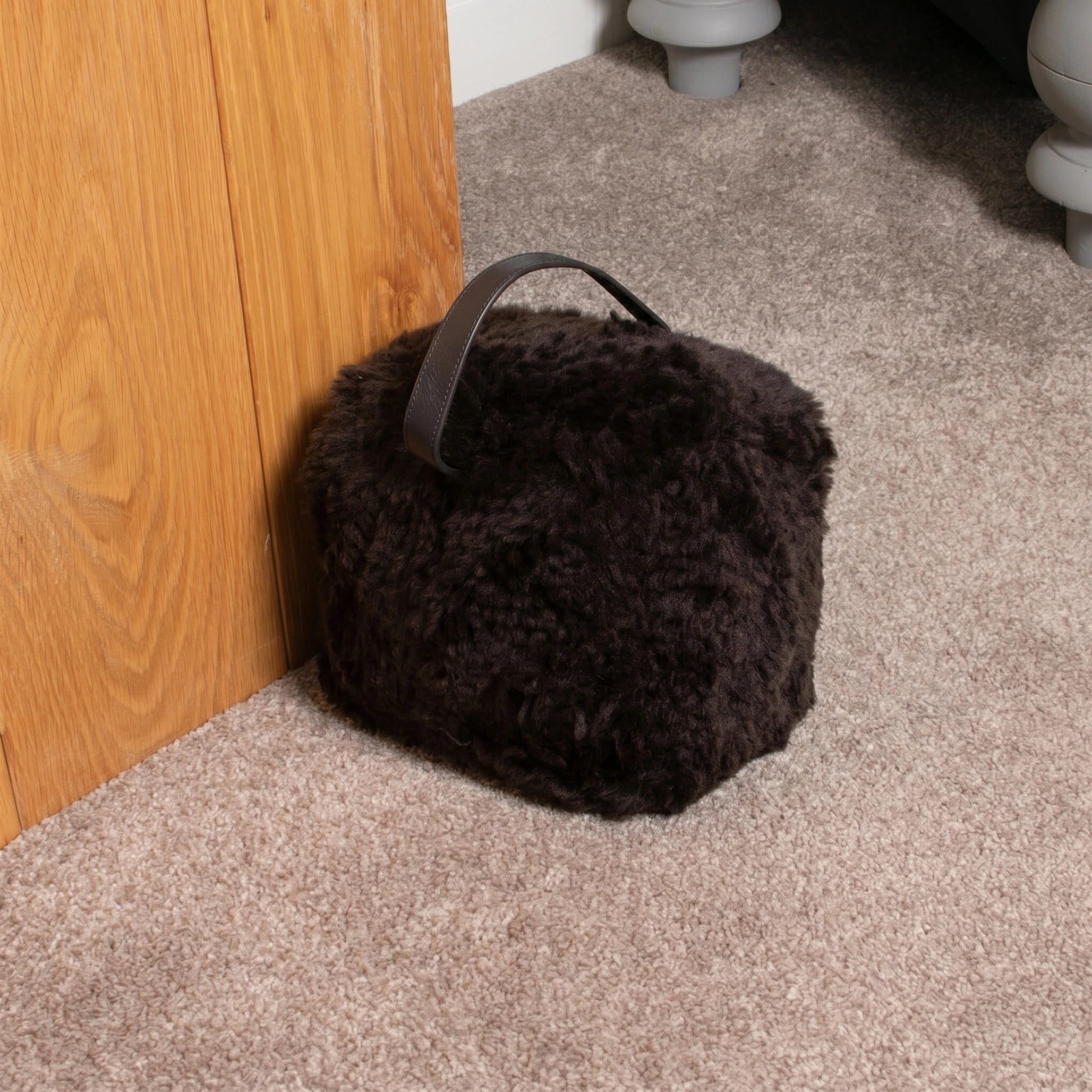 Chocolate Brown Sheepskin Doorstop