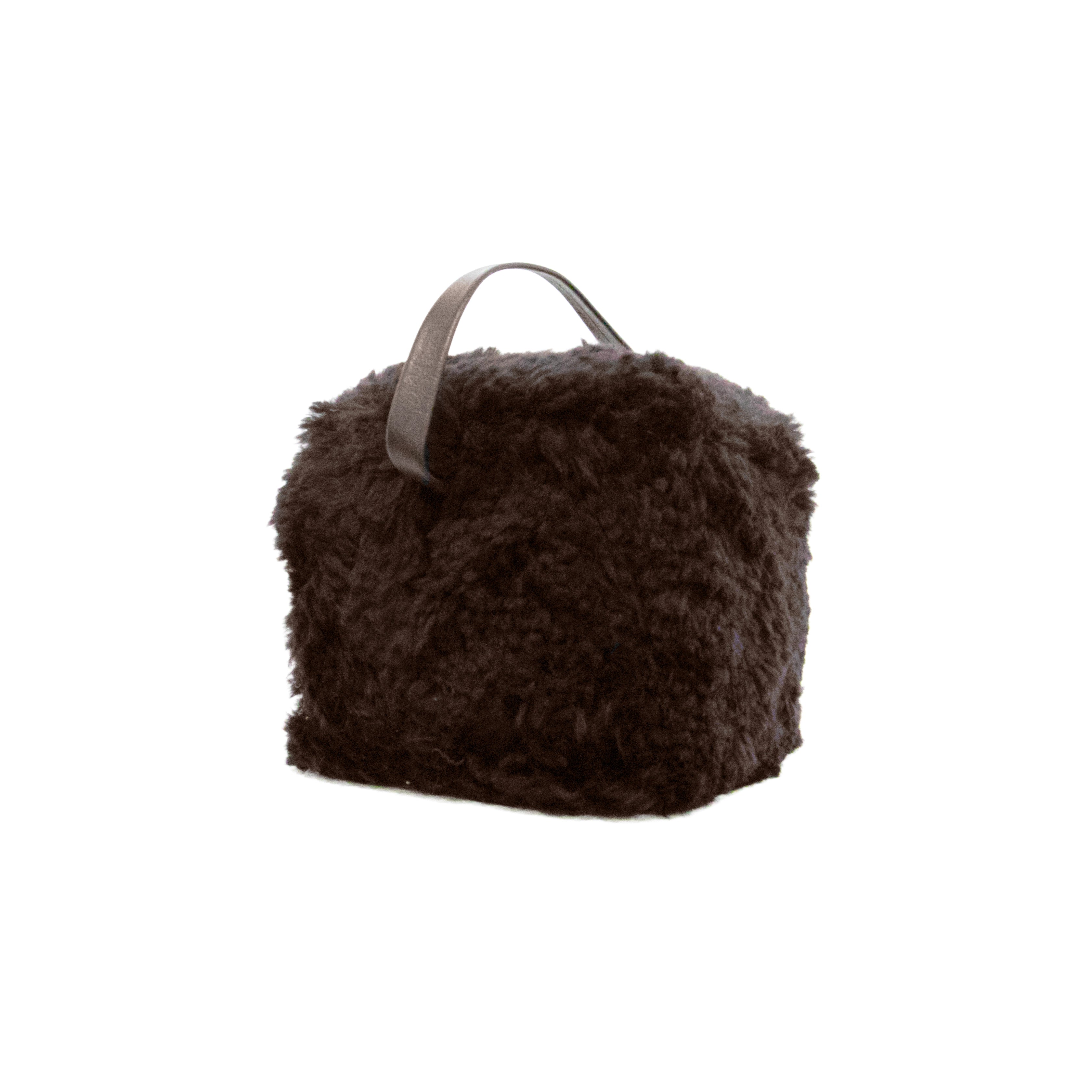 Chocolate Brown Sheepskin Doorstop