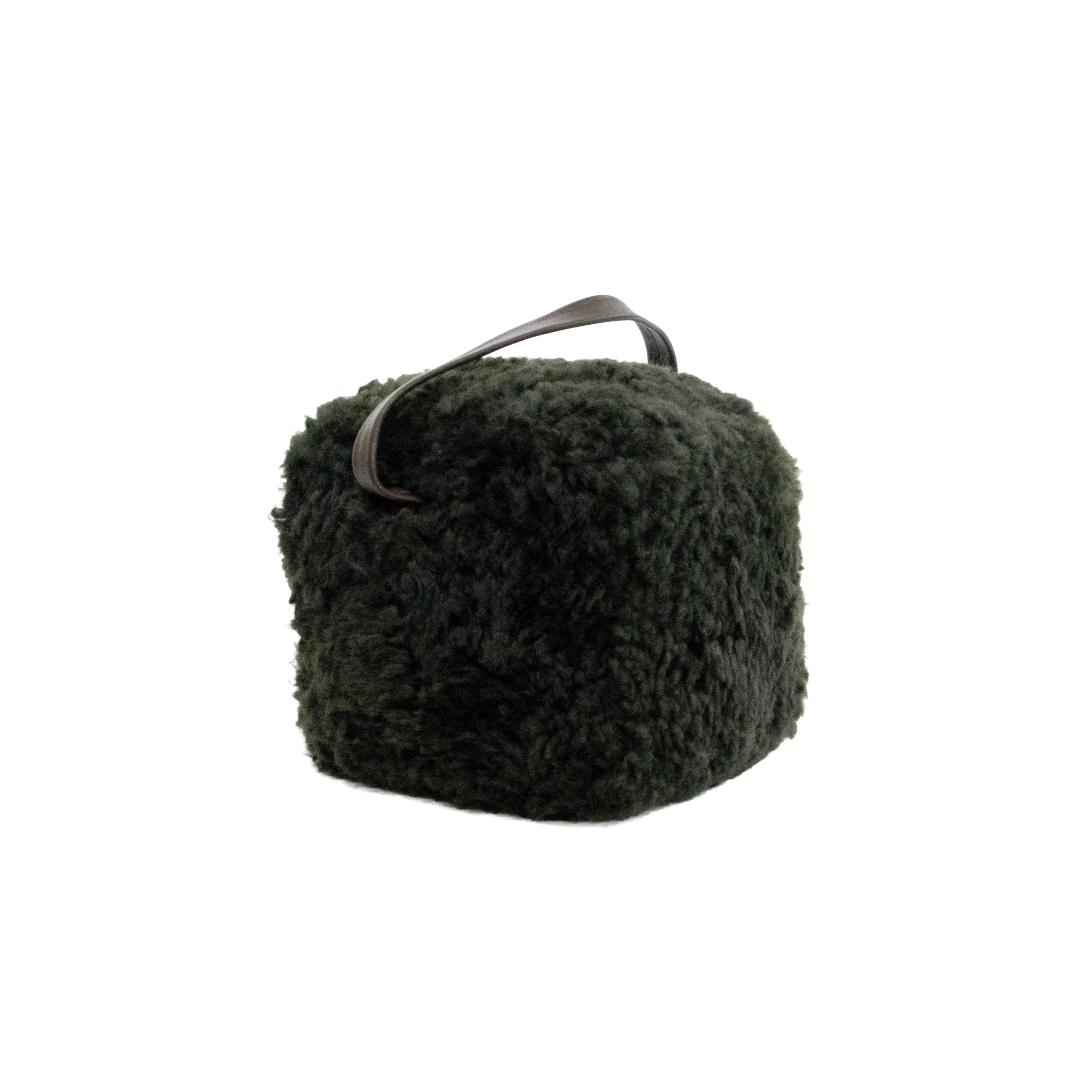 Forest Green Sheepskin Doorstop