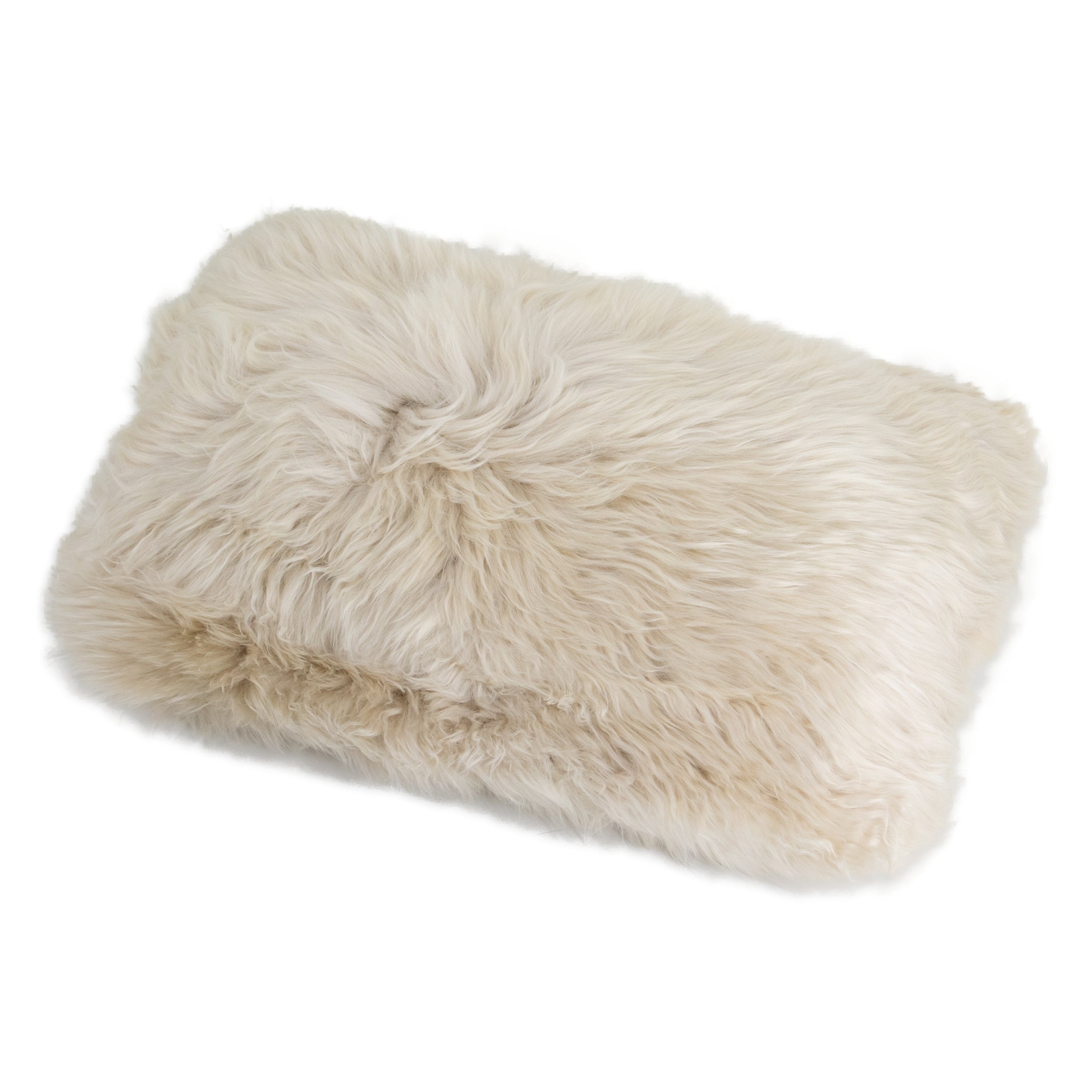 Double Sided Beige Sheepskin Cushion 30x50cm