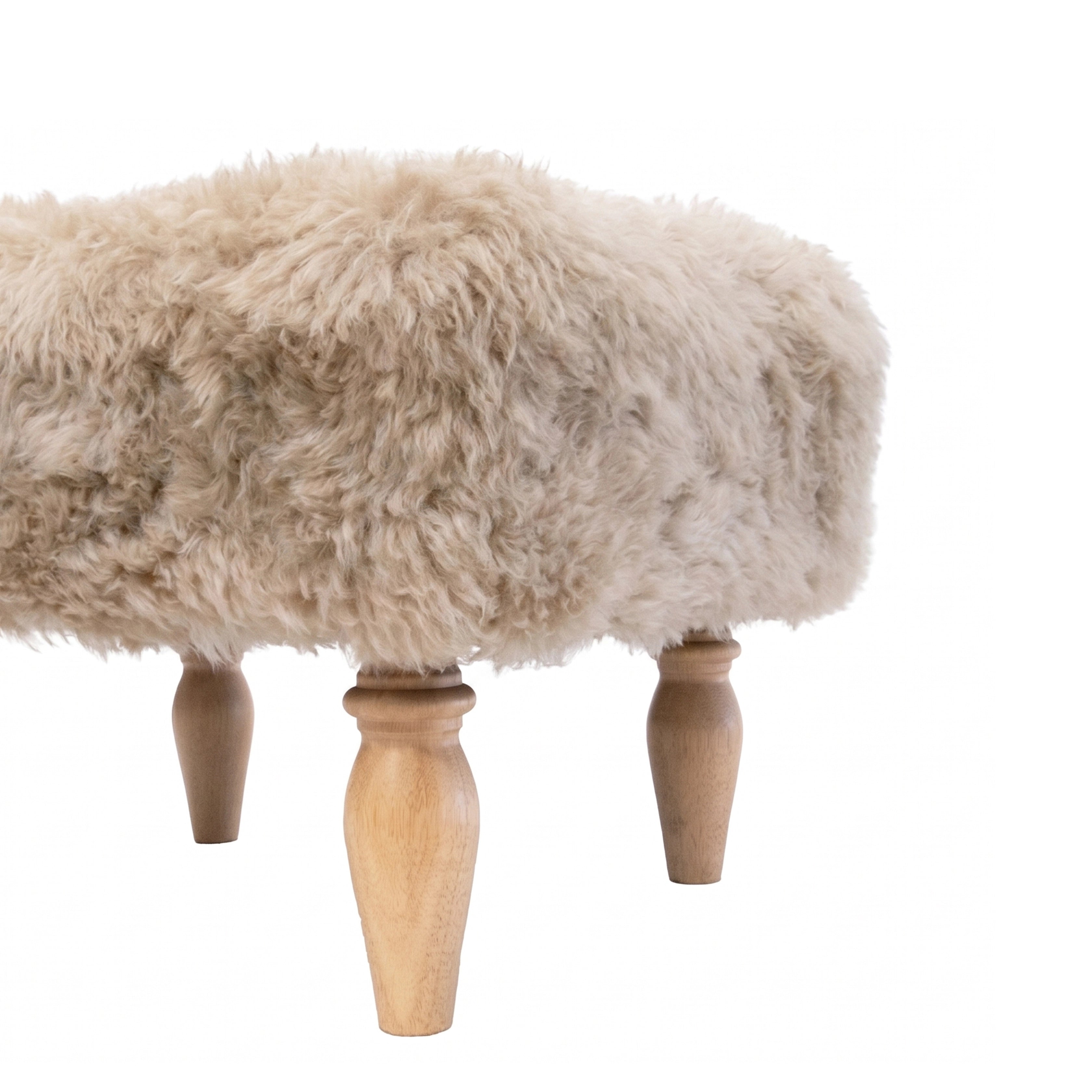 Shearling Lambskin Champagne Stool