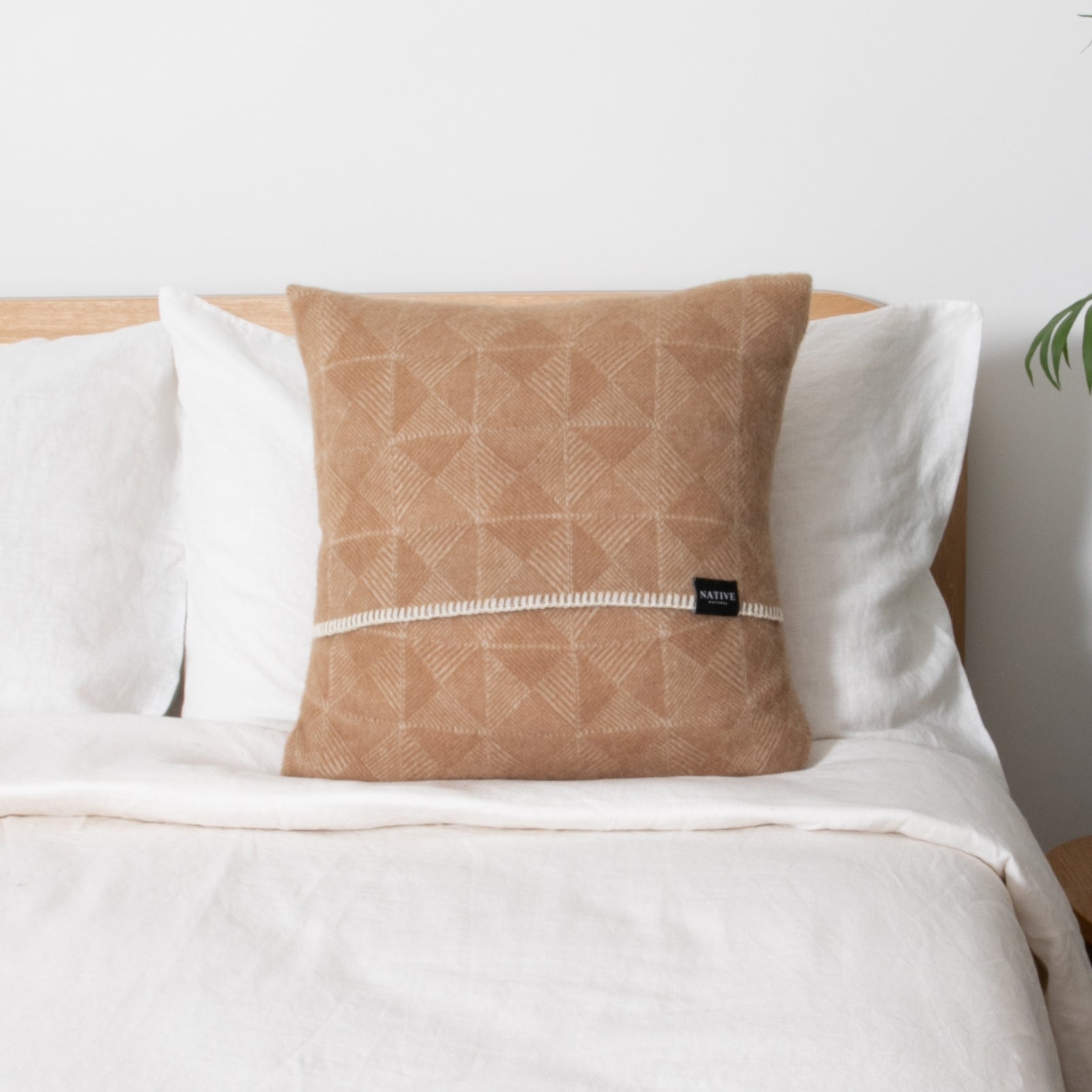 Diamond Beige Wool Cushion 45x45cm