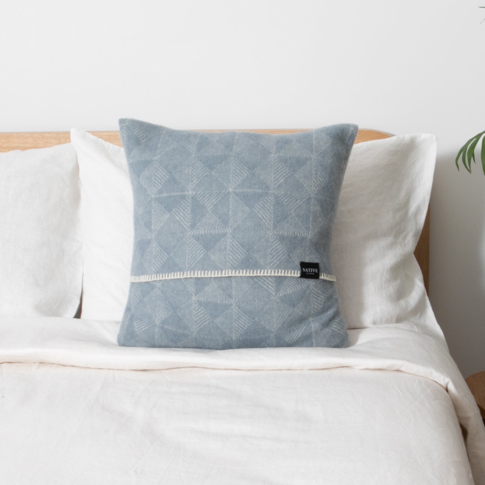 Diamond Blue Wool Cushion 45x45cm