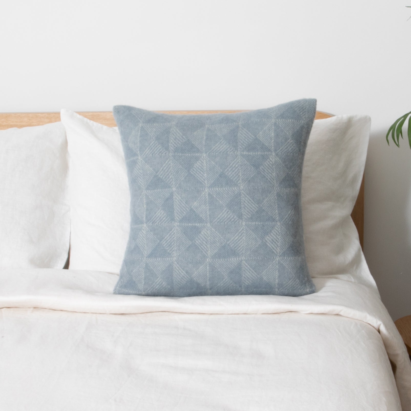 Diamond Blue Wool Cushion 45x45cm