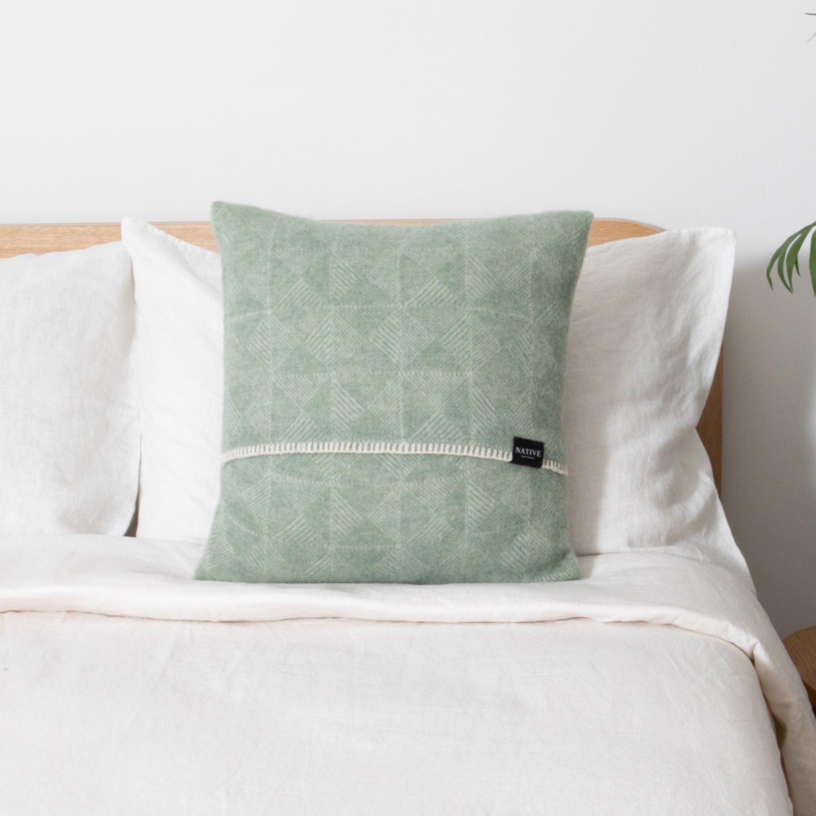 Diamond Green Wool Cushion 45x45cm