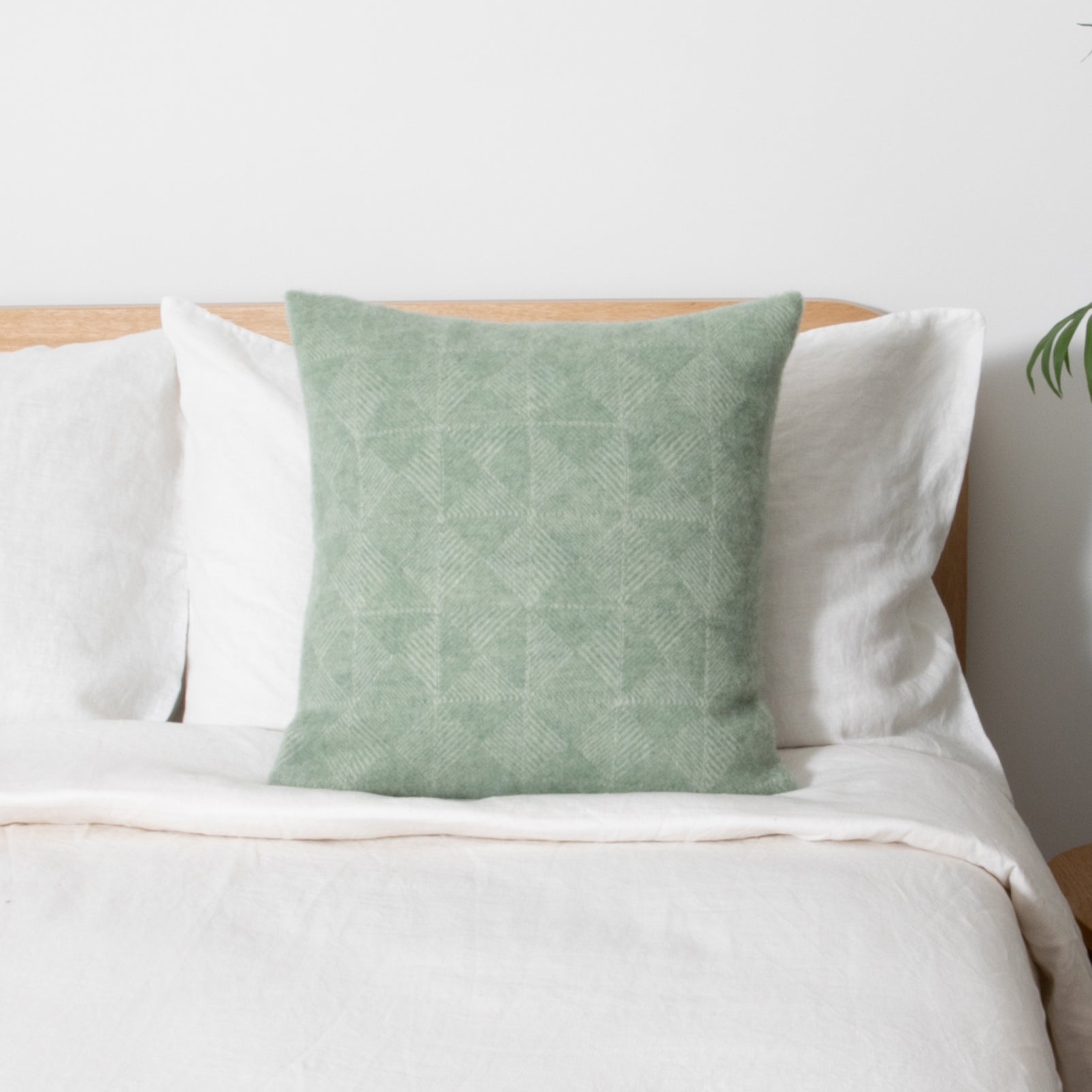 Diamond Green Wool Cushion 45x45cm