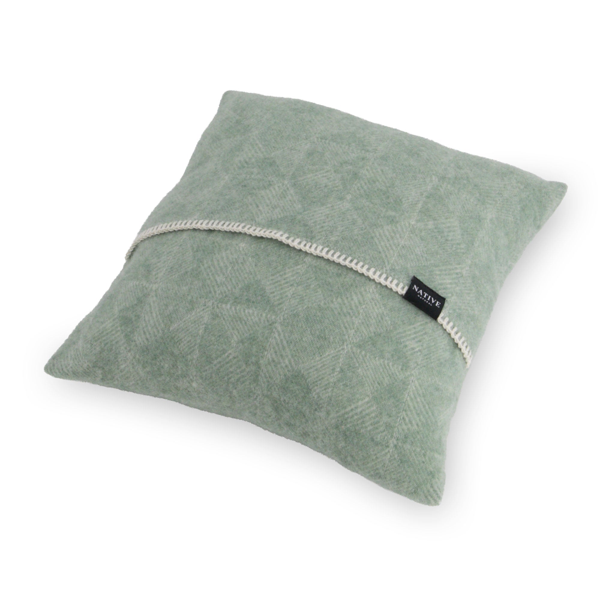 Diamond Green Wool Cushion 45x45cm