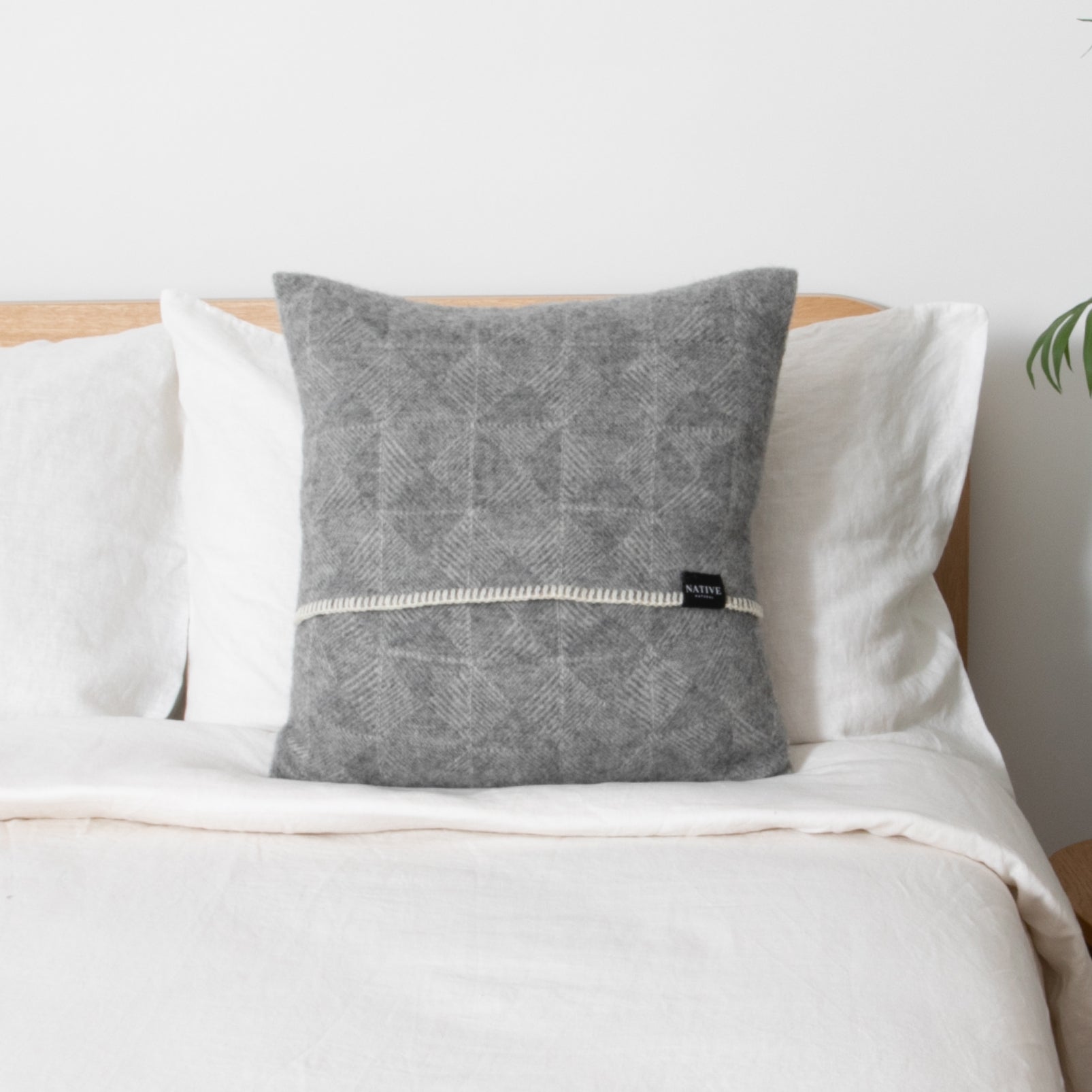 Diamond Grey Wool Cushion 45x45cm