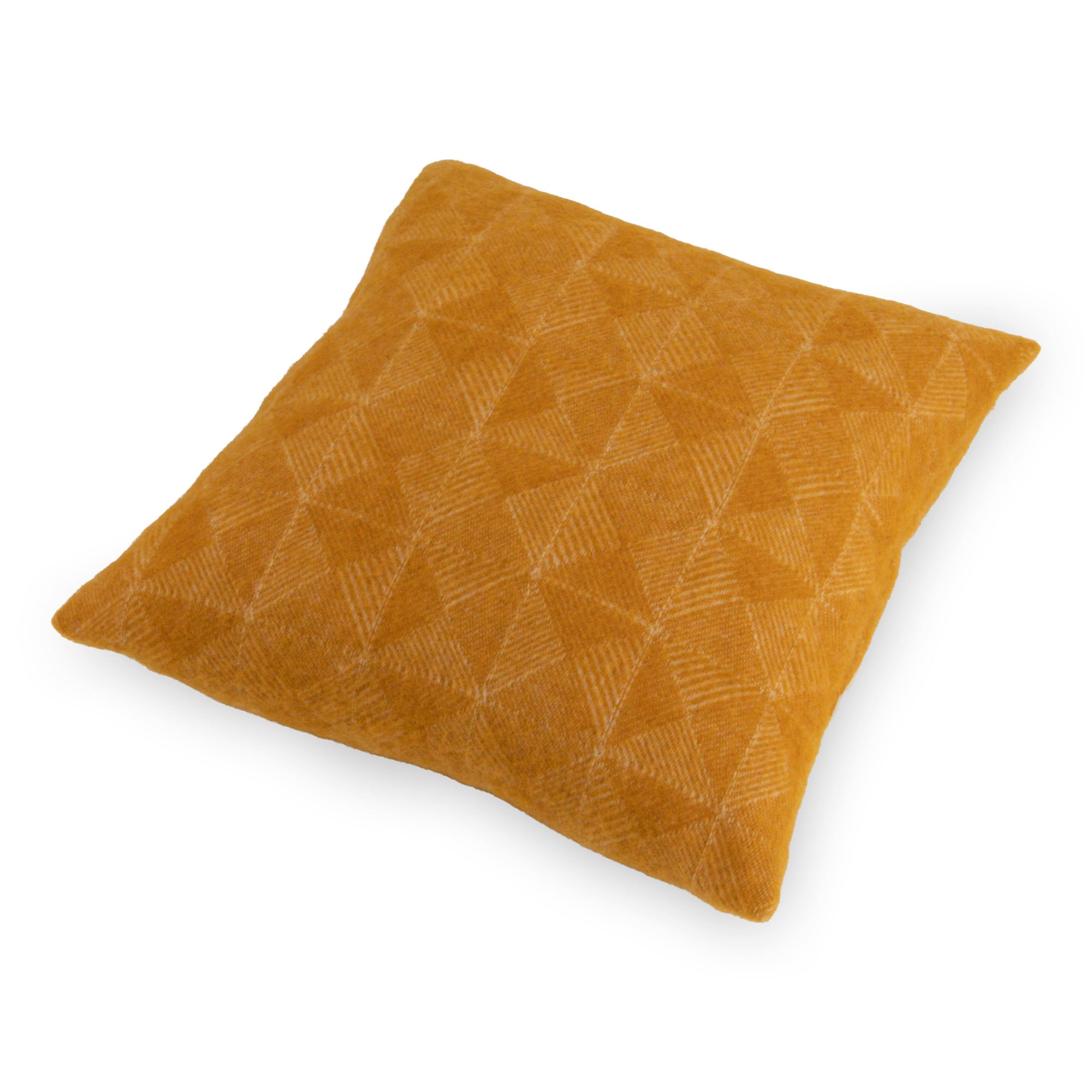 Diamond Mustard Wool Cushion 45x45cm