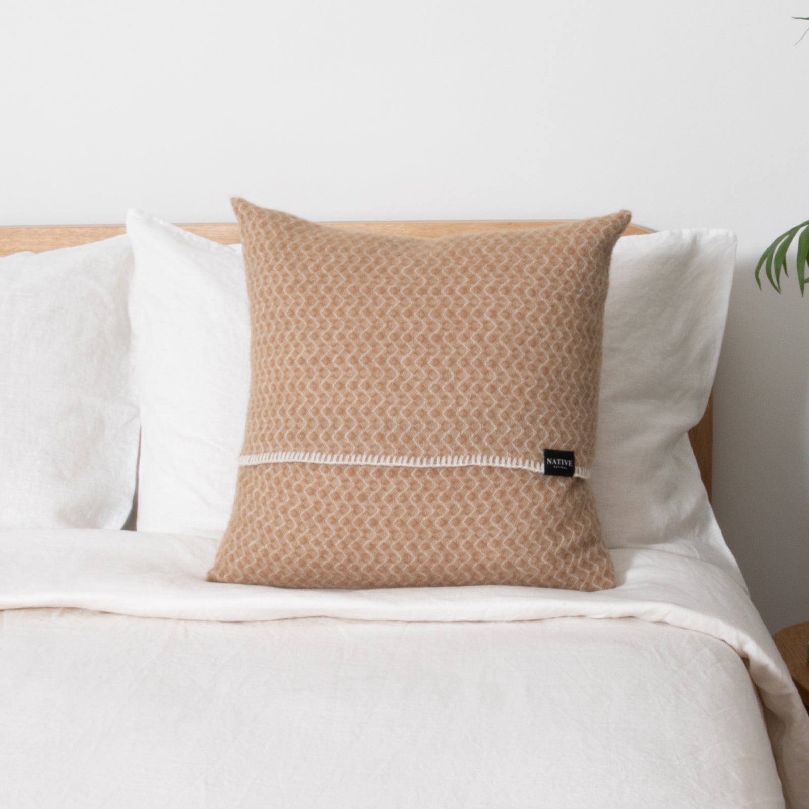 Hoop Beige Wool Cushion 45x45cm