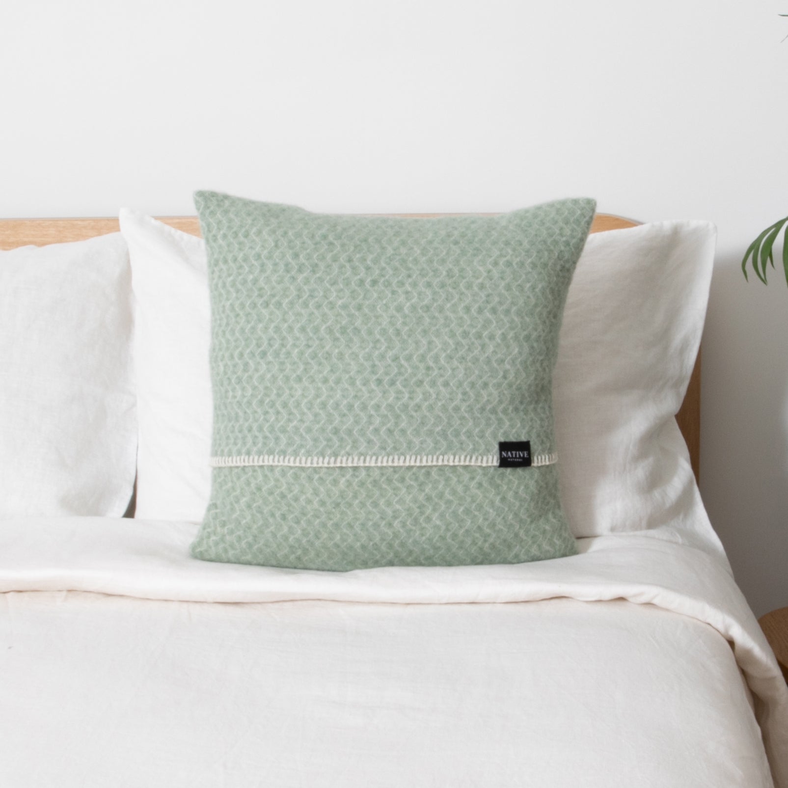 Hoop Green Wool Cushion 45x45cm