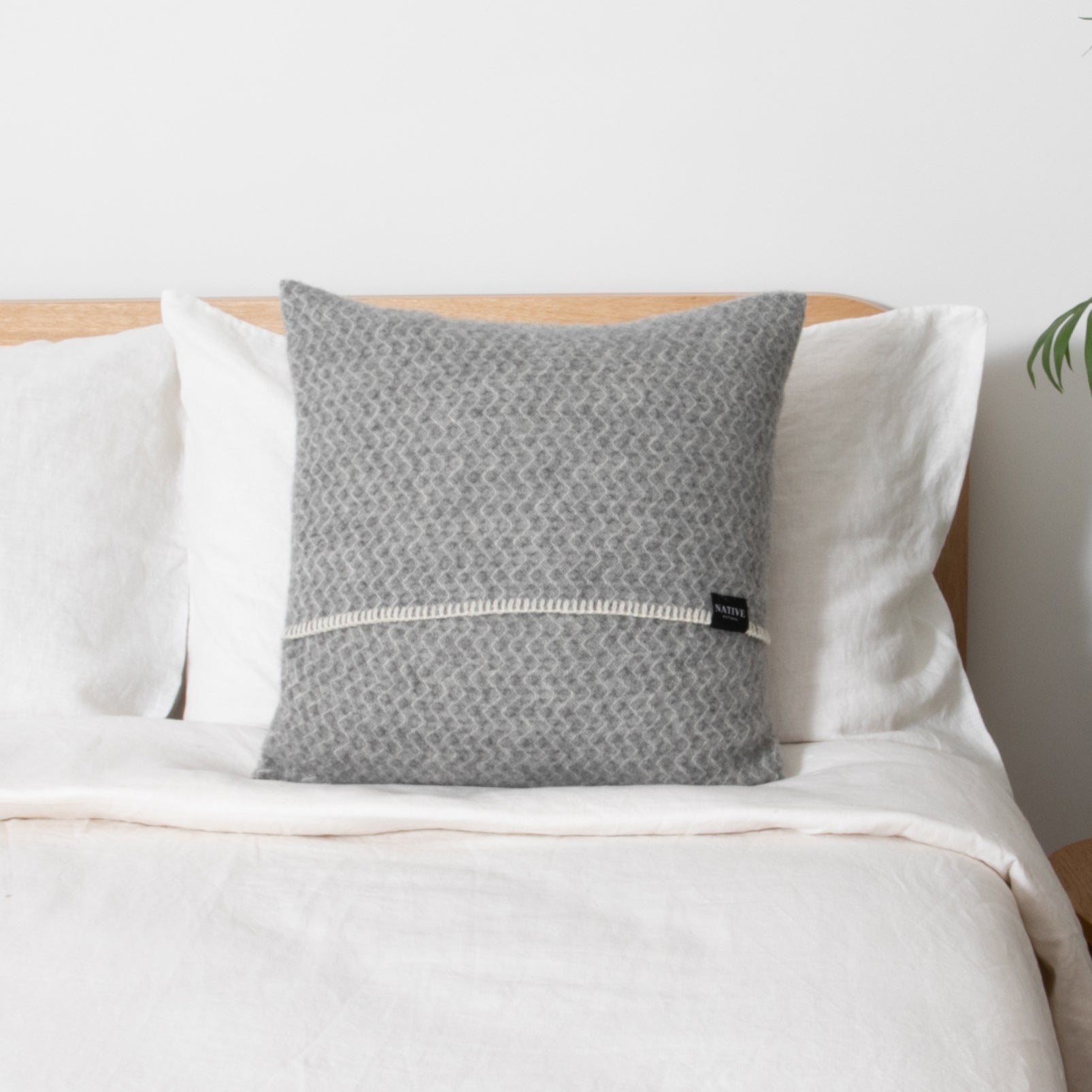 Hoop Grey Wool Cushion 45x45cm