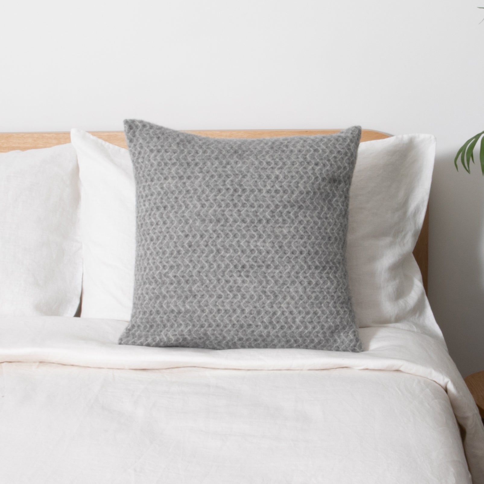 Hoop Grey Wool Cushion 45x45cm