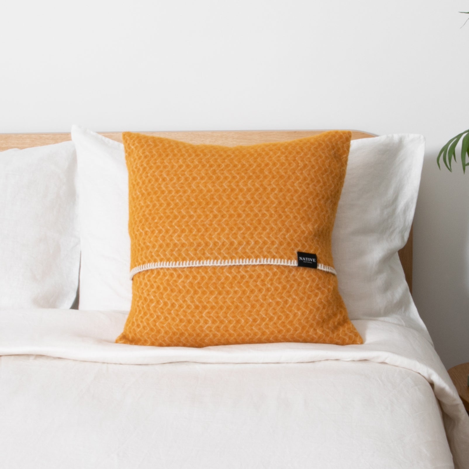 Hoop Mustard Wool Cushion 45x45cm