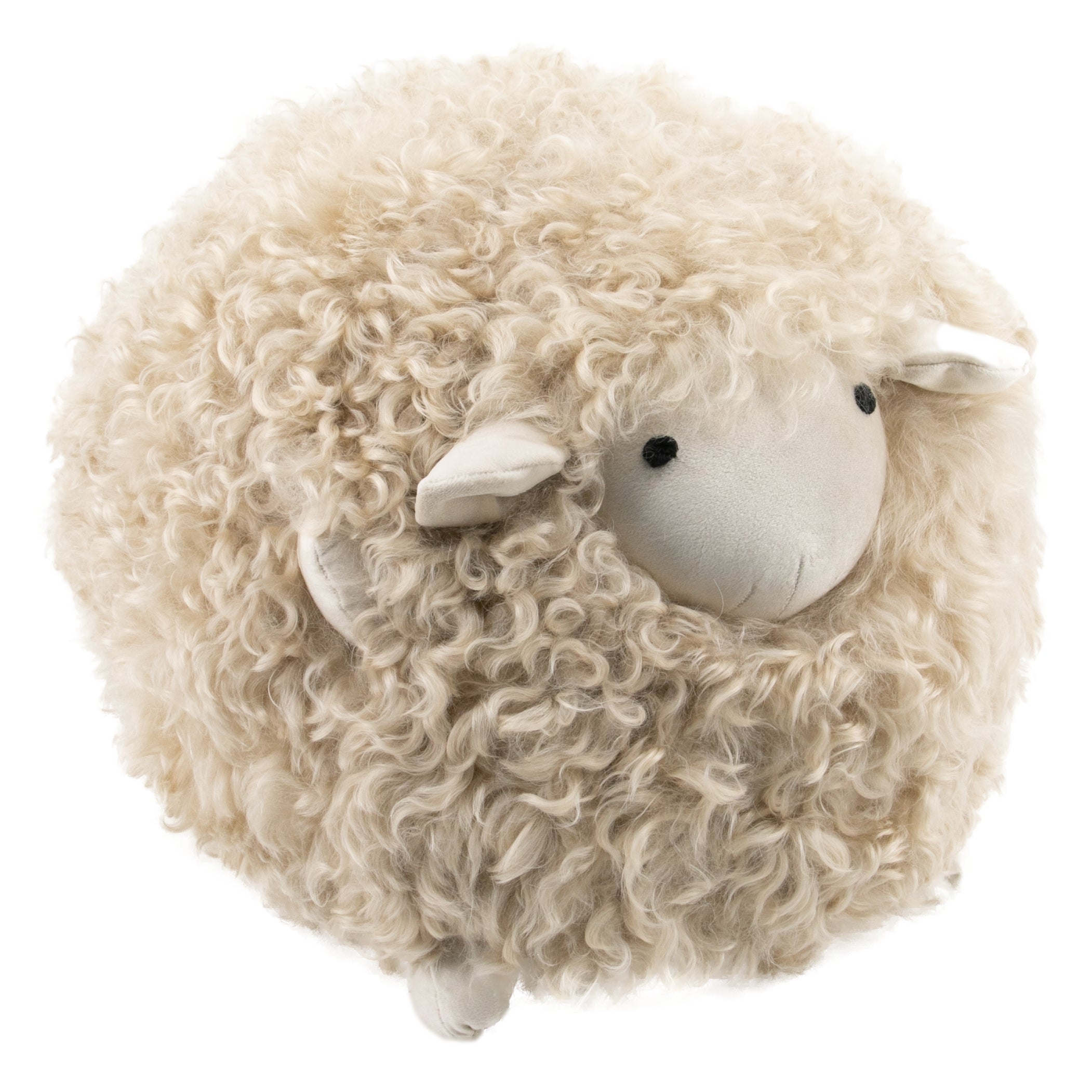 Shearling Lamby Ball Beige Childrens Stool