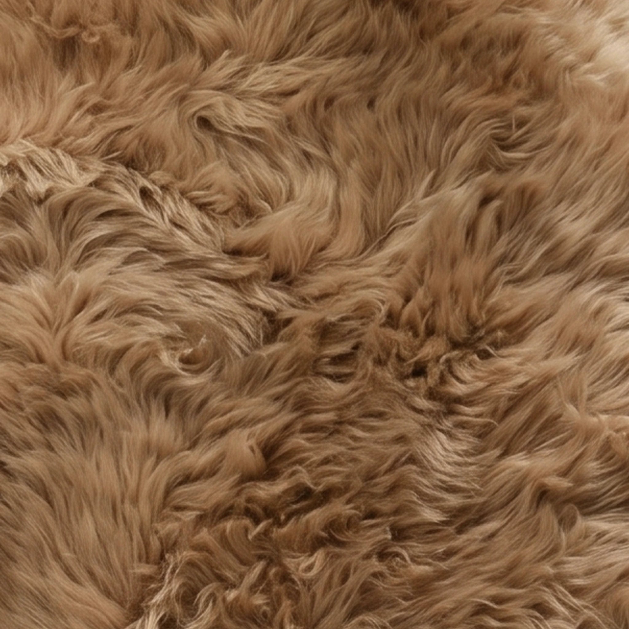 Close-up of a brown, fluffy rug