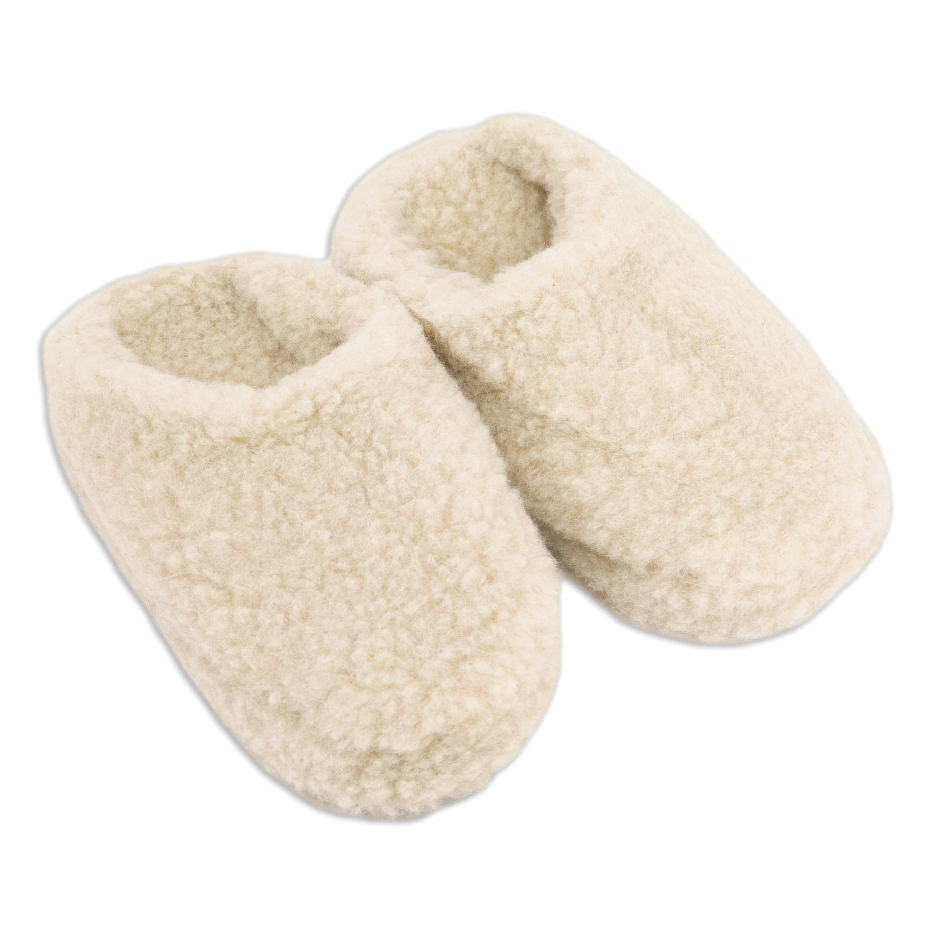 Beige Merino Wool Slippers
