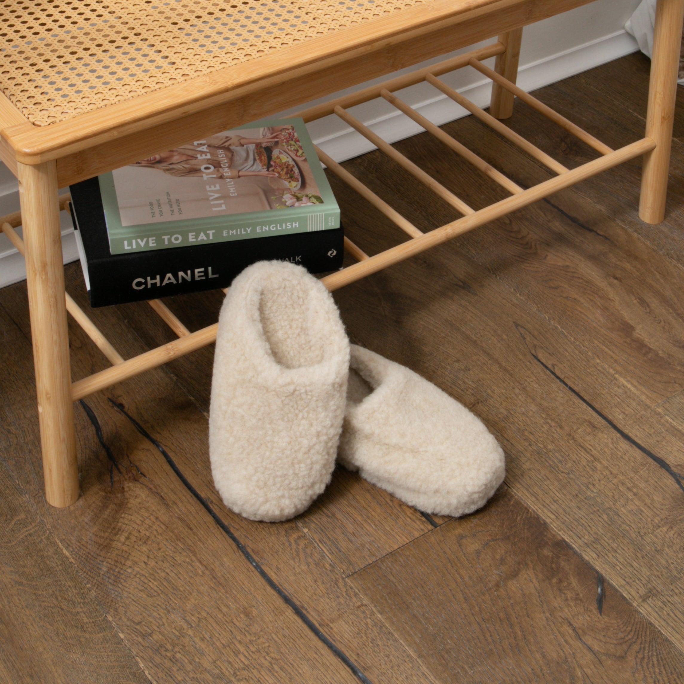 Beige Merino Wool Slippers