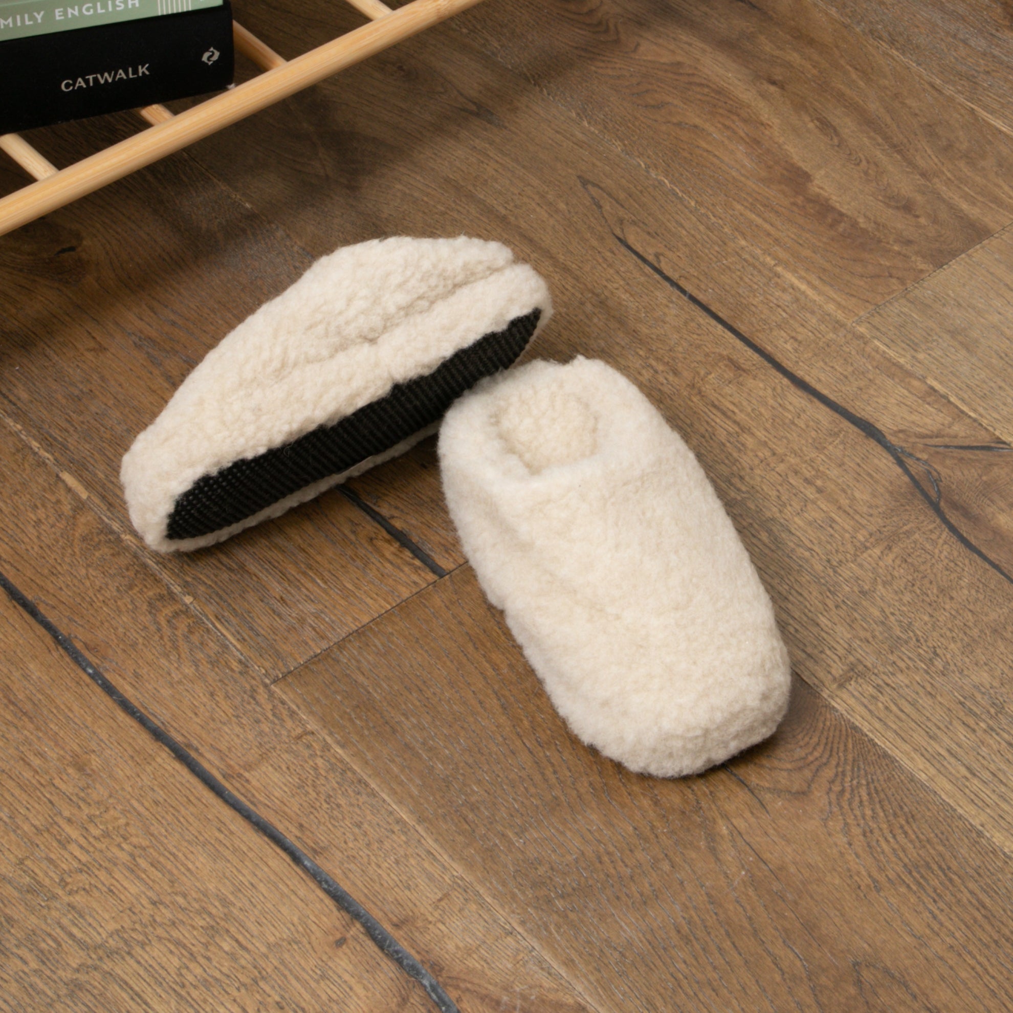 Beige Merino Wool Slippers