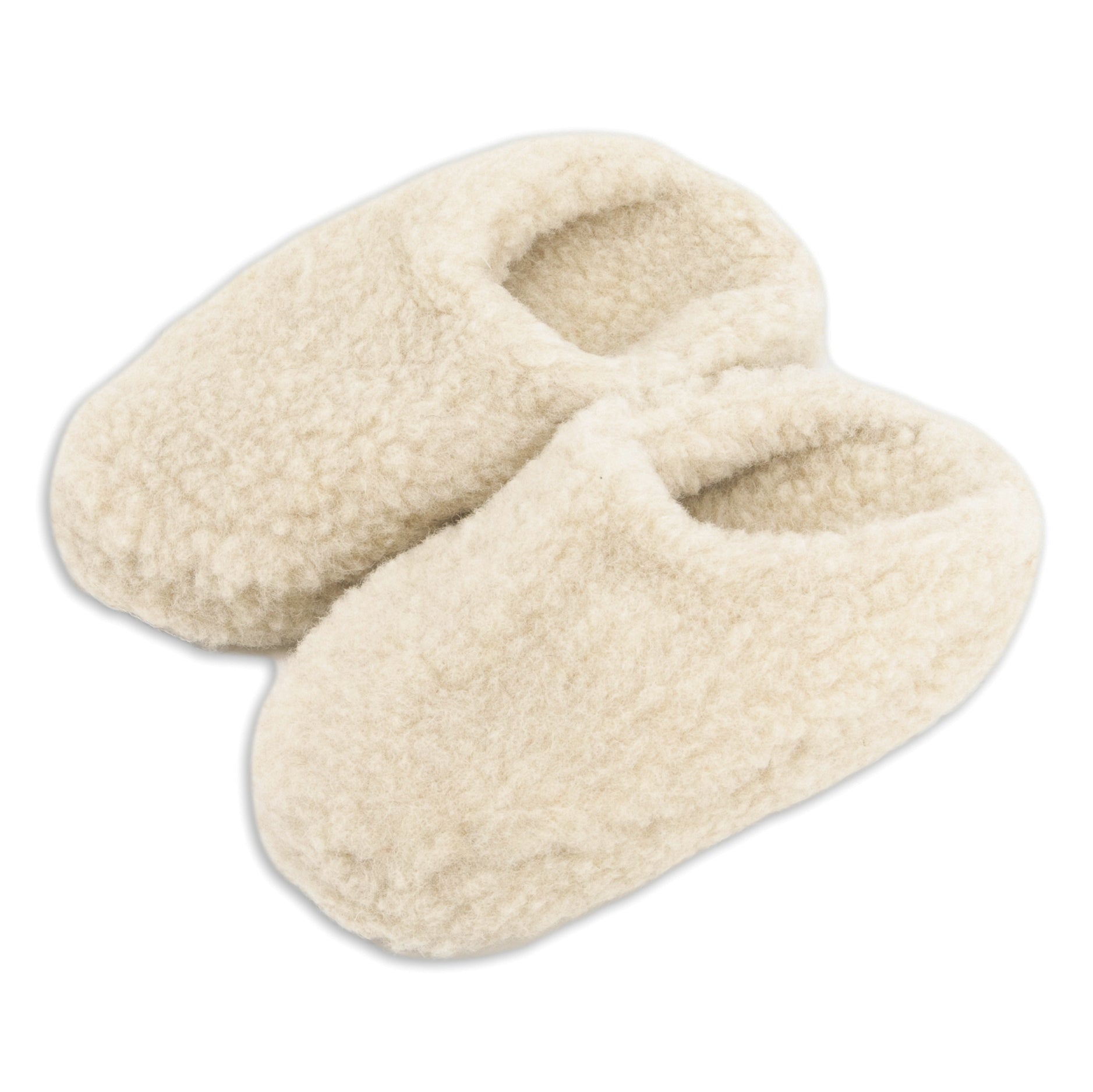 Beige Merino Wool Slippers