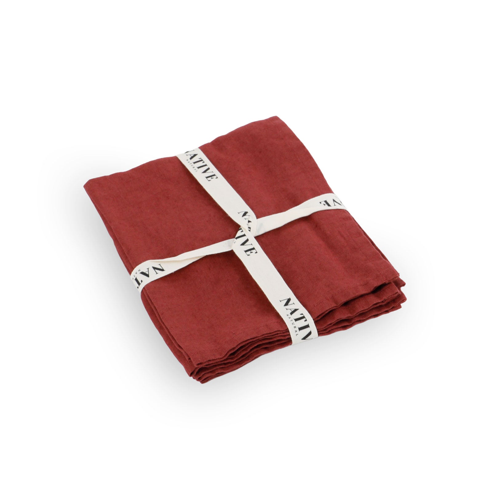 Brick Red Set of 4 100% Linen Napkins