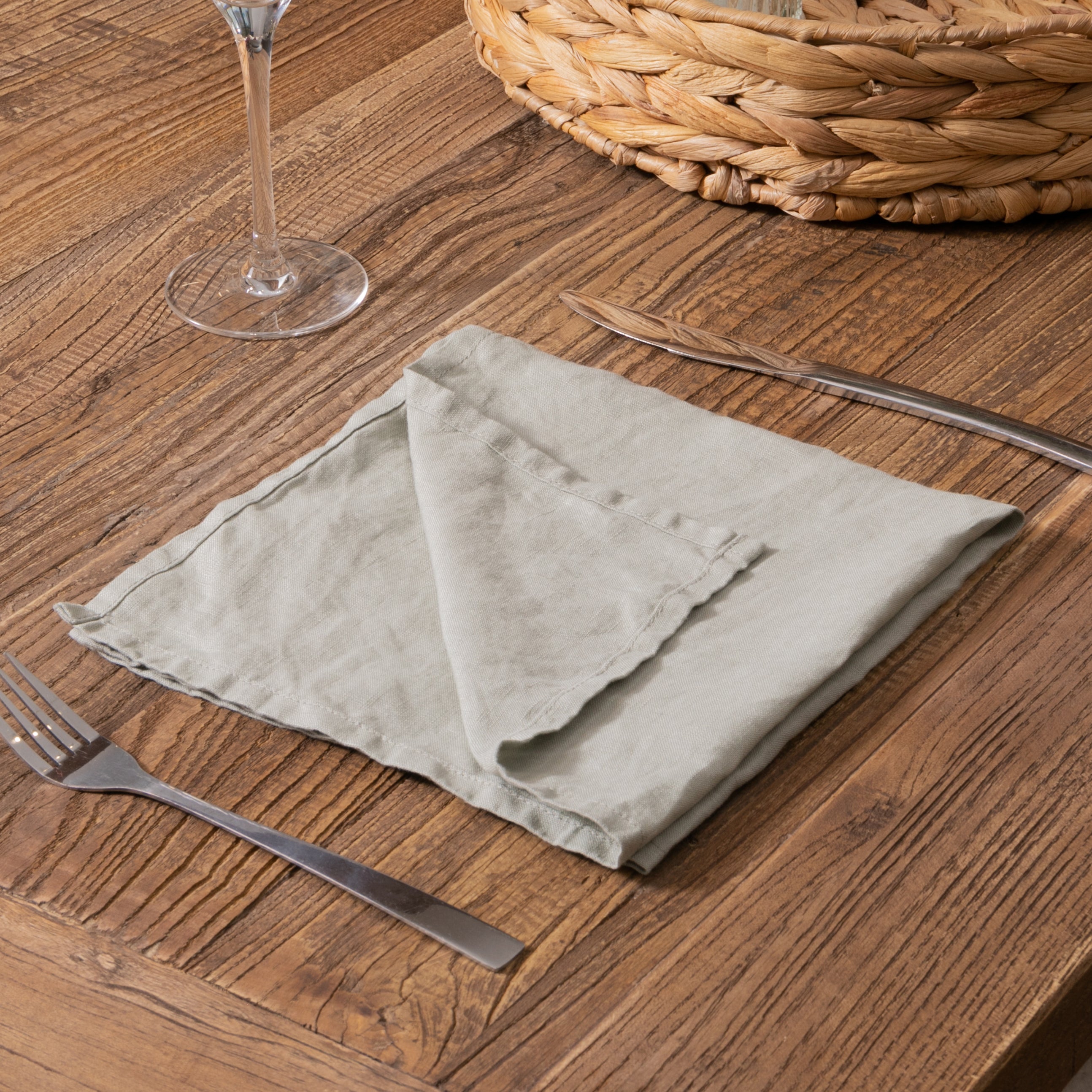 Stone Set of 4 100% Linen Napkins