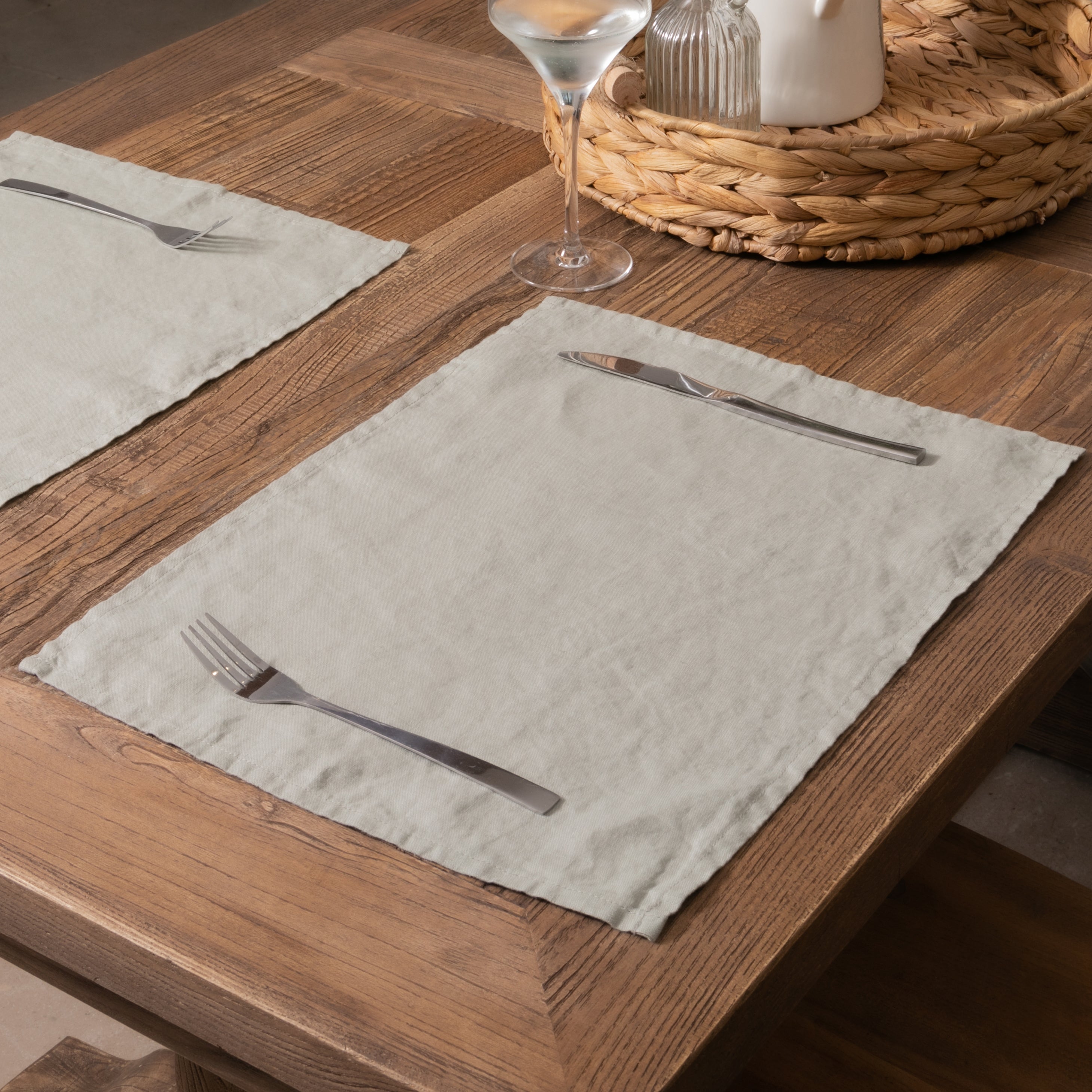 Stone Set of 4 100% Linen Placemats