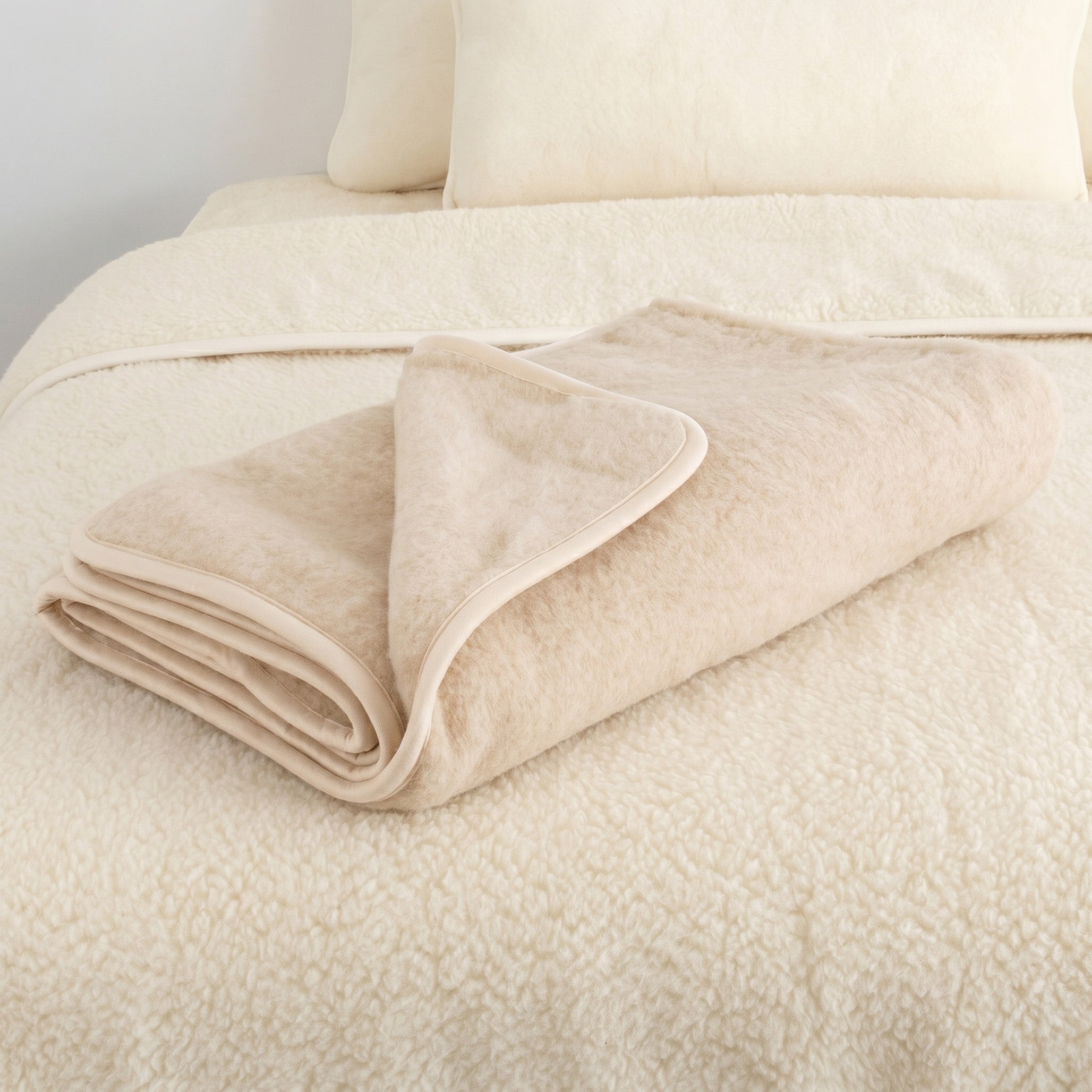 Merino Wool Blanket - Beige