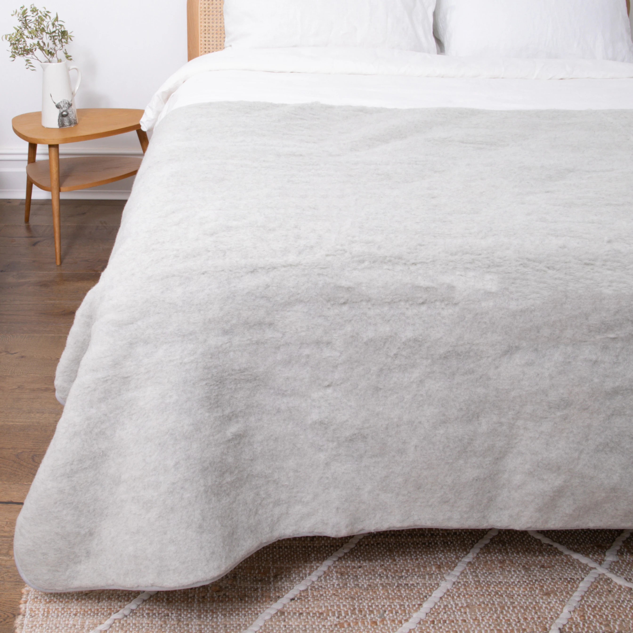Merino Wool Blanket - Light Grey