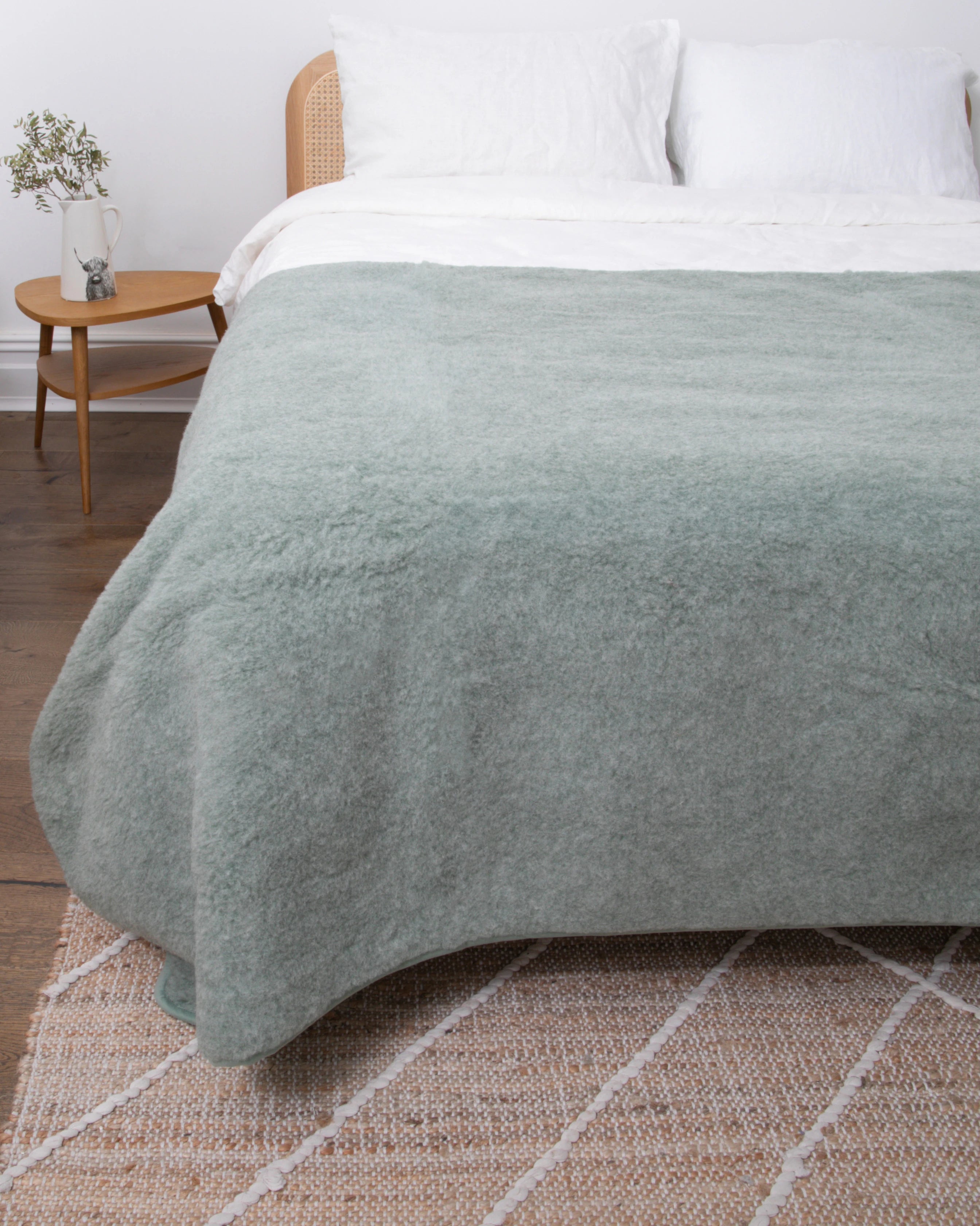Merino Wool Blanket - Green