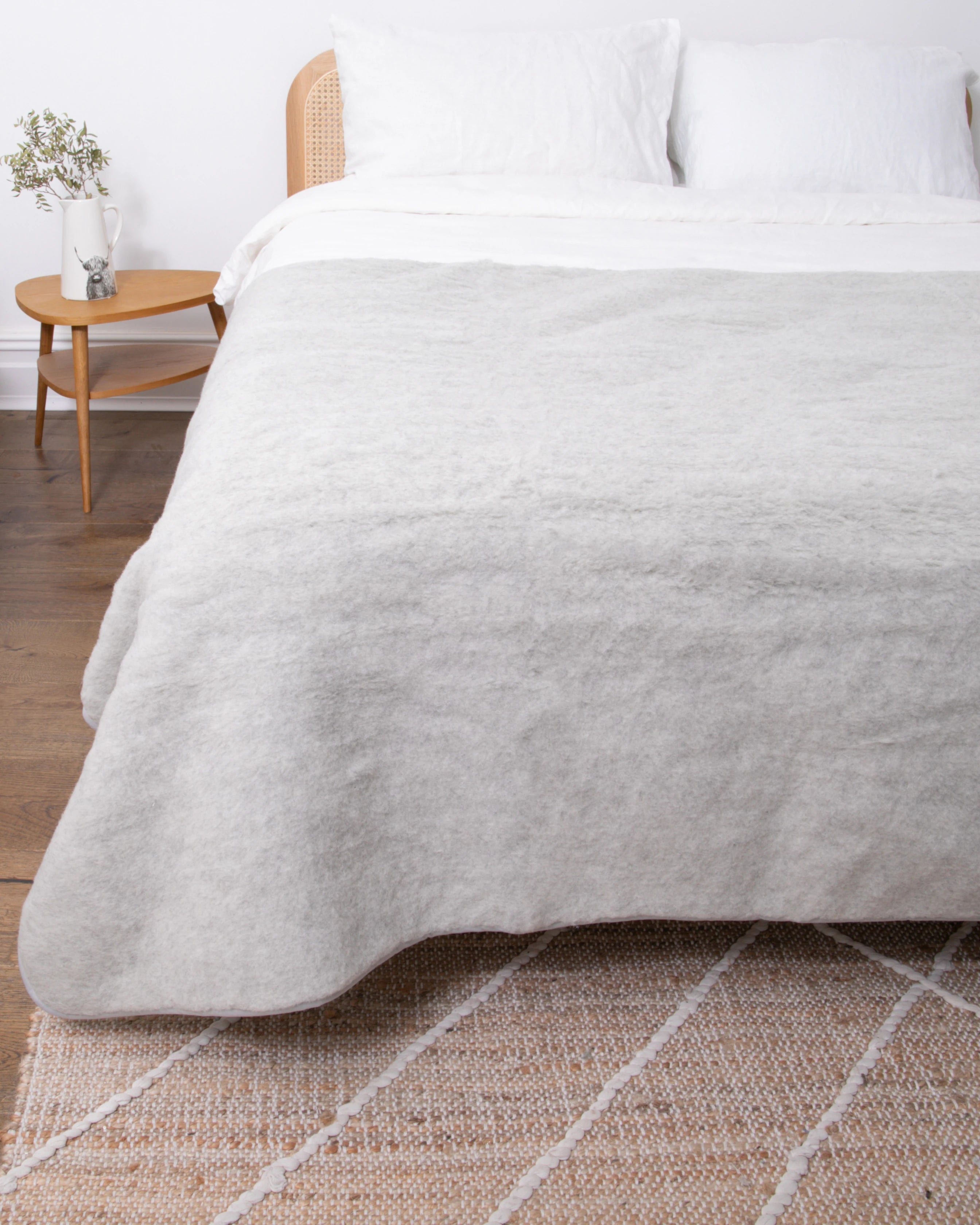 Merino Wool Blanket - Light Grey