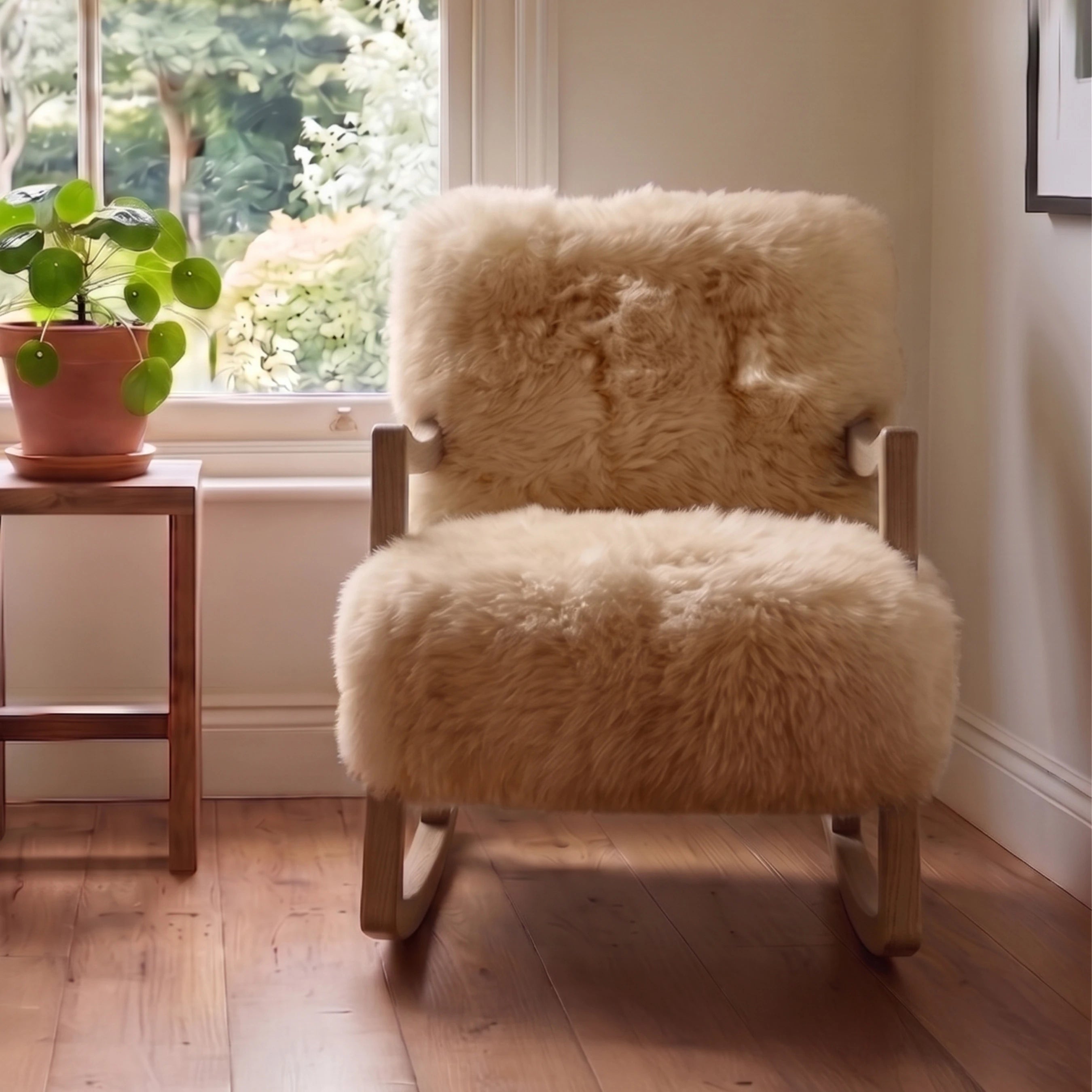 Sheepskin Rocking Armchair