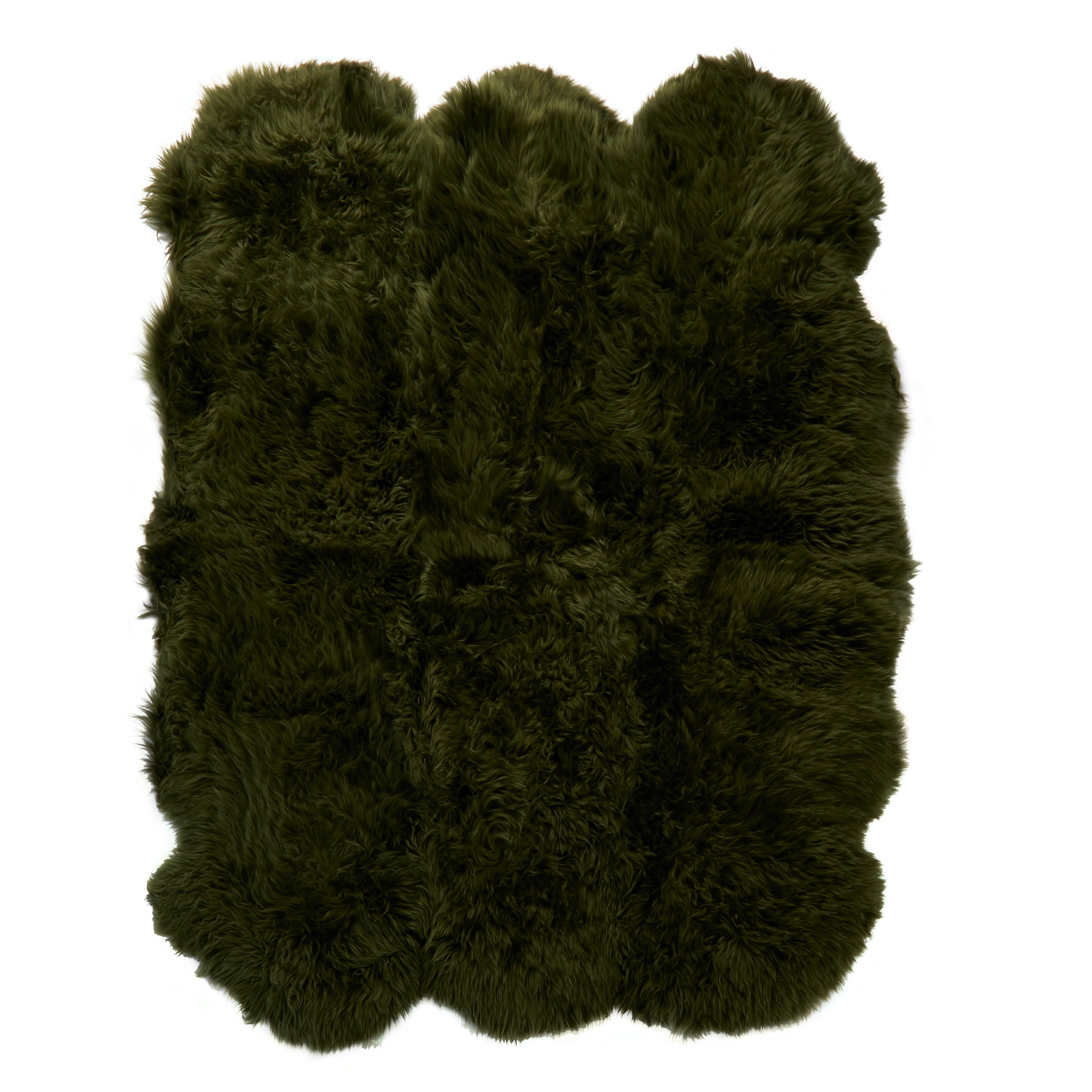 Sextuple Olive Green Sheepskin Rug