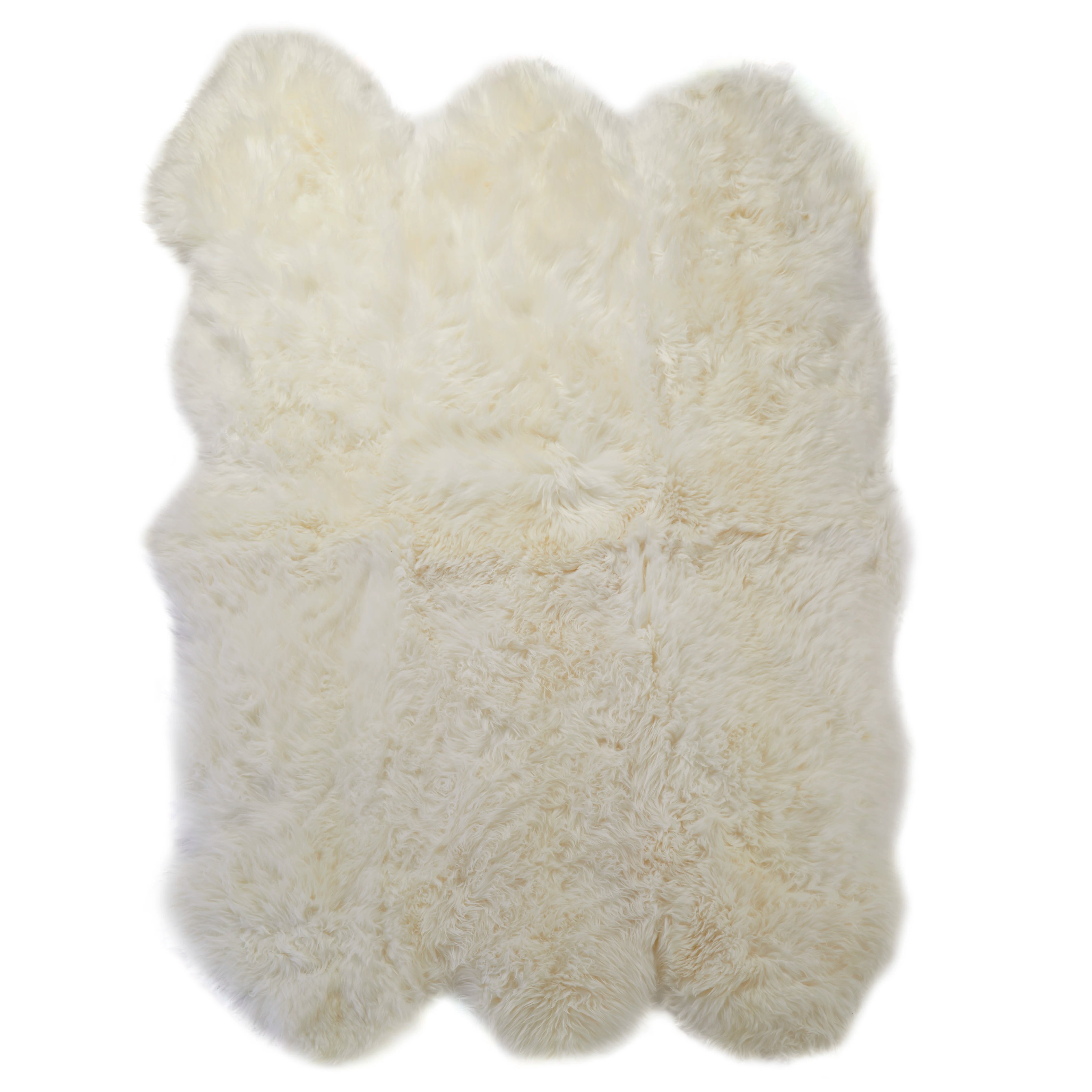 Sextuple Natural White Sheepskin Rug