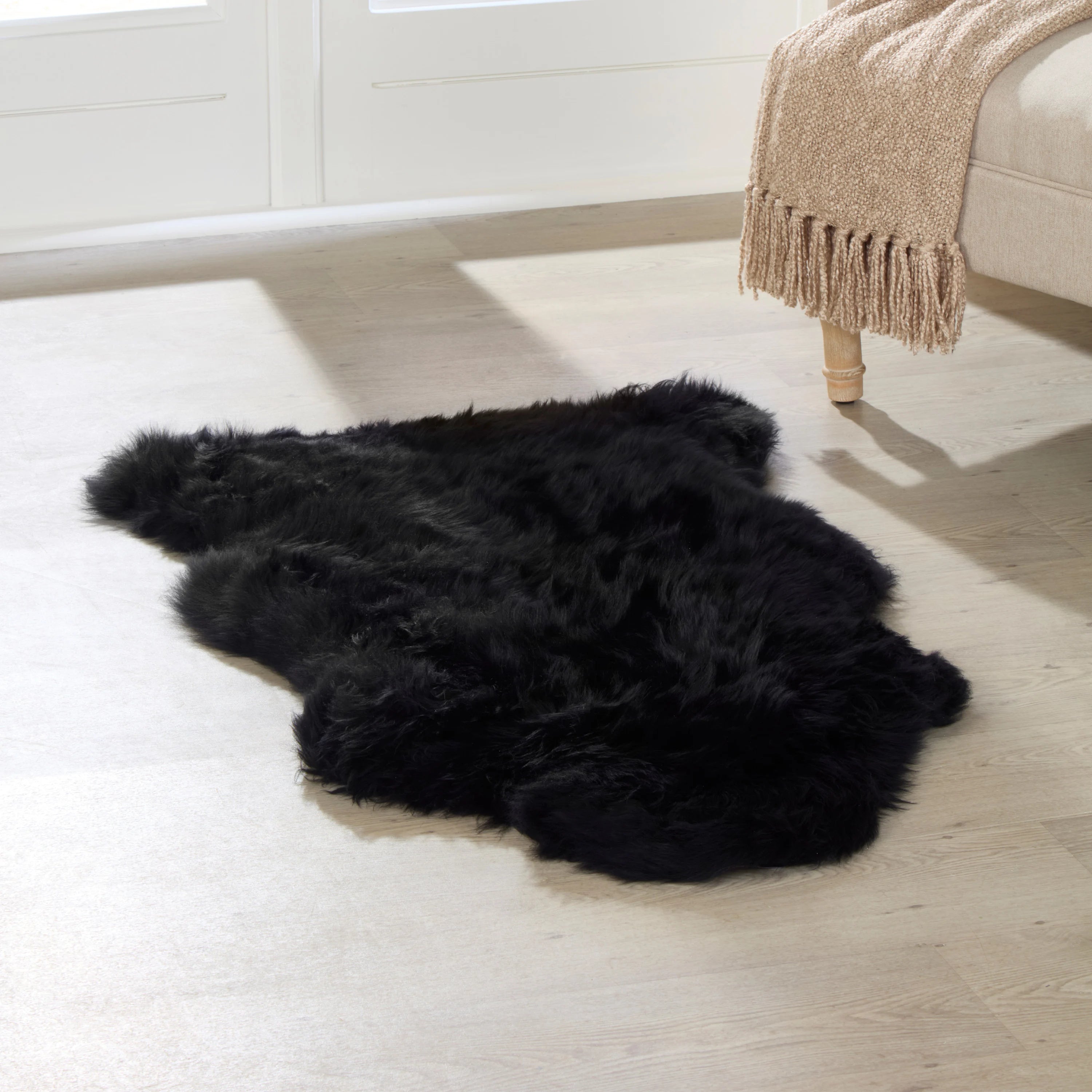 Premium Black Sheepskin Rug