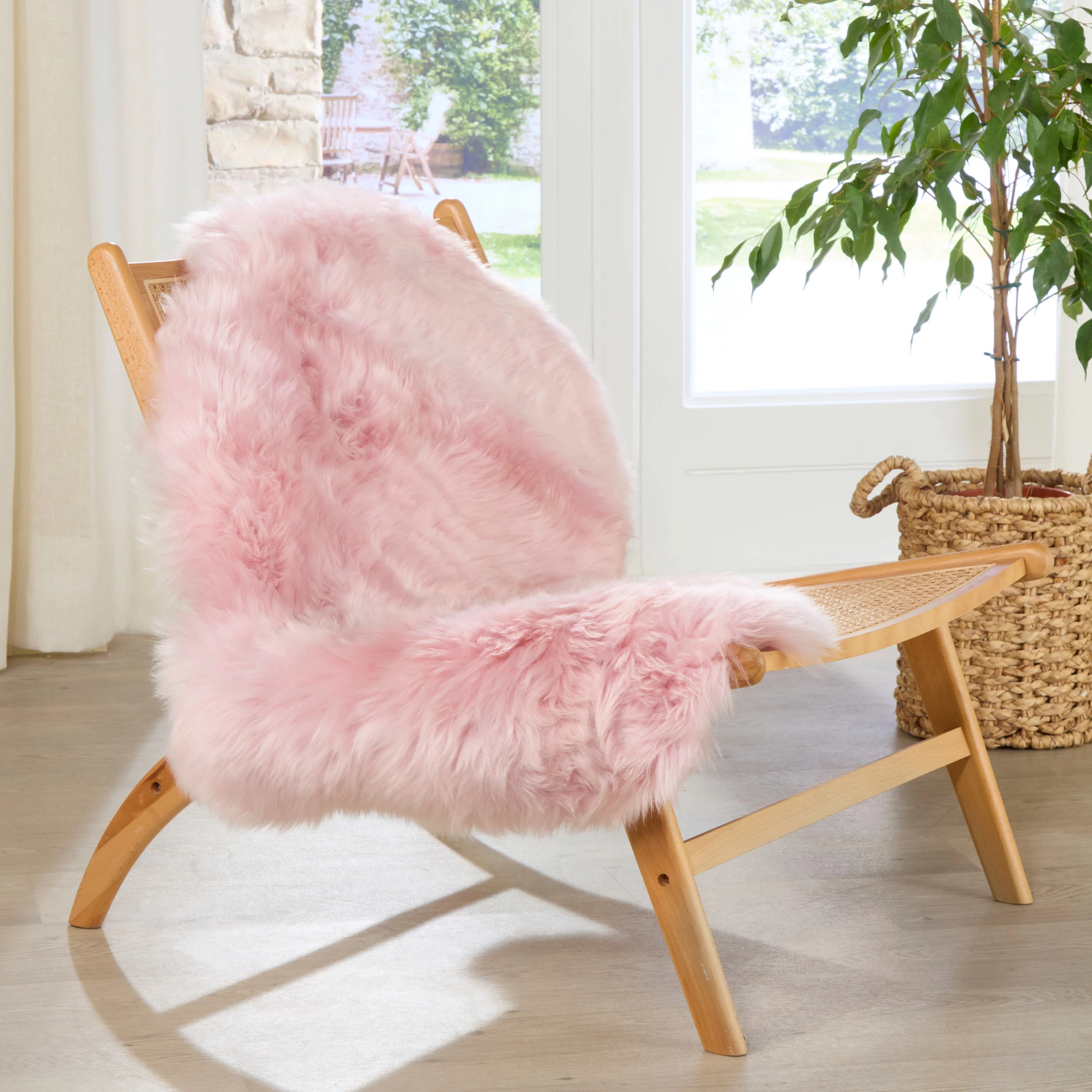 Premium Blush Pink Sheepskin Rug