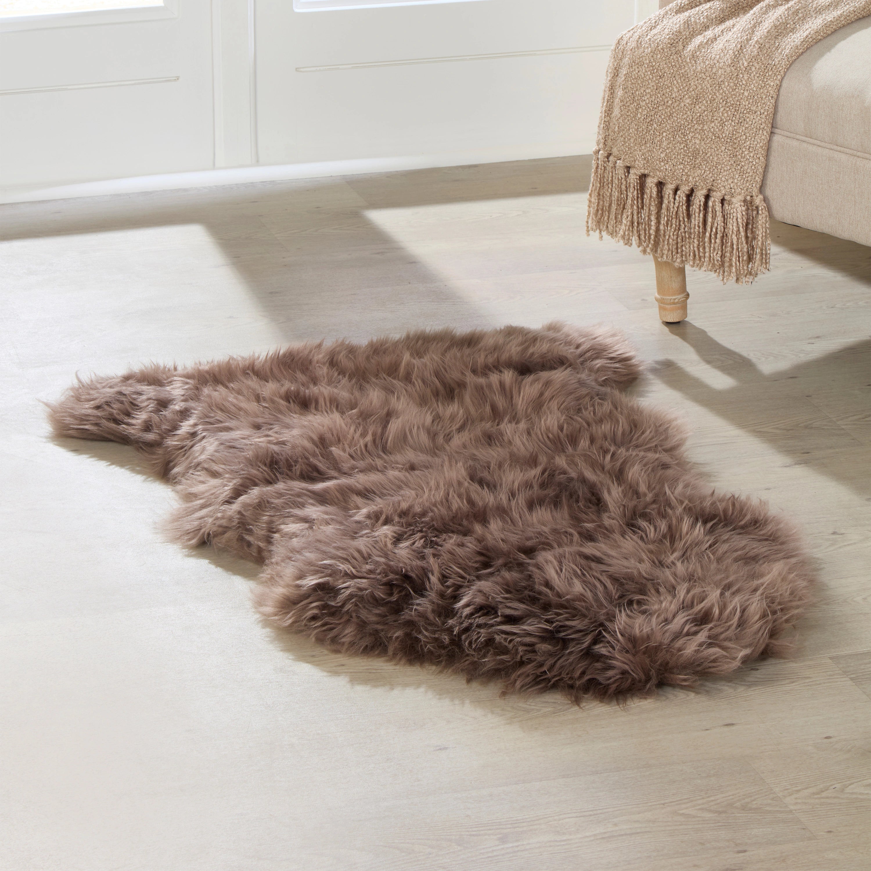 Premium Taupe Sheepskin Rug