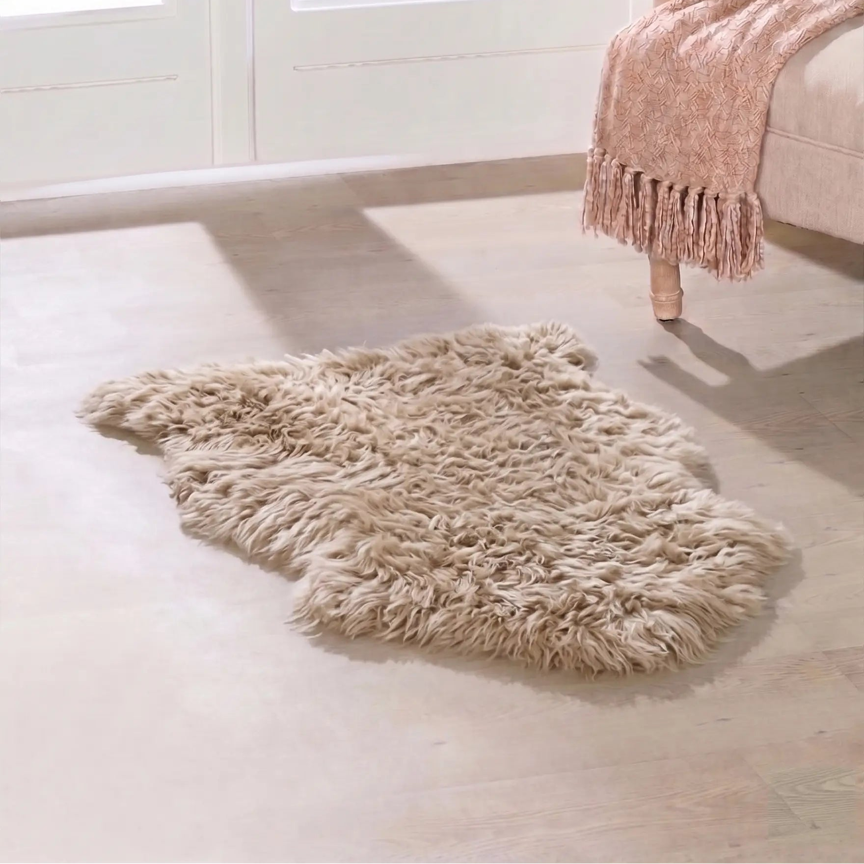 90cm Beige Sheepskin Rug