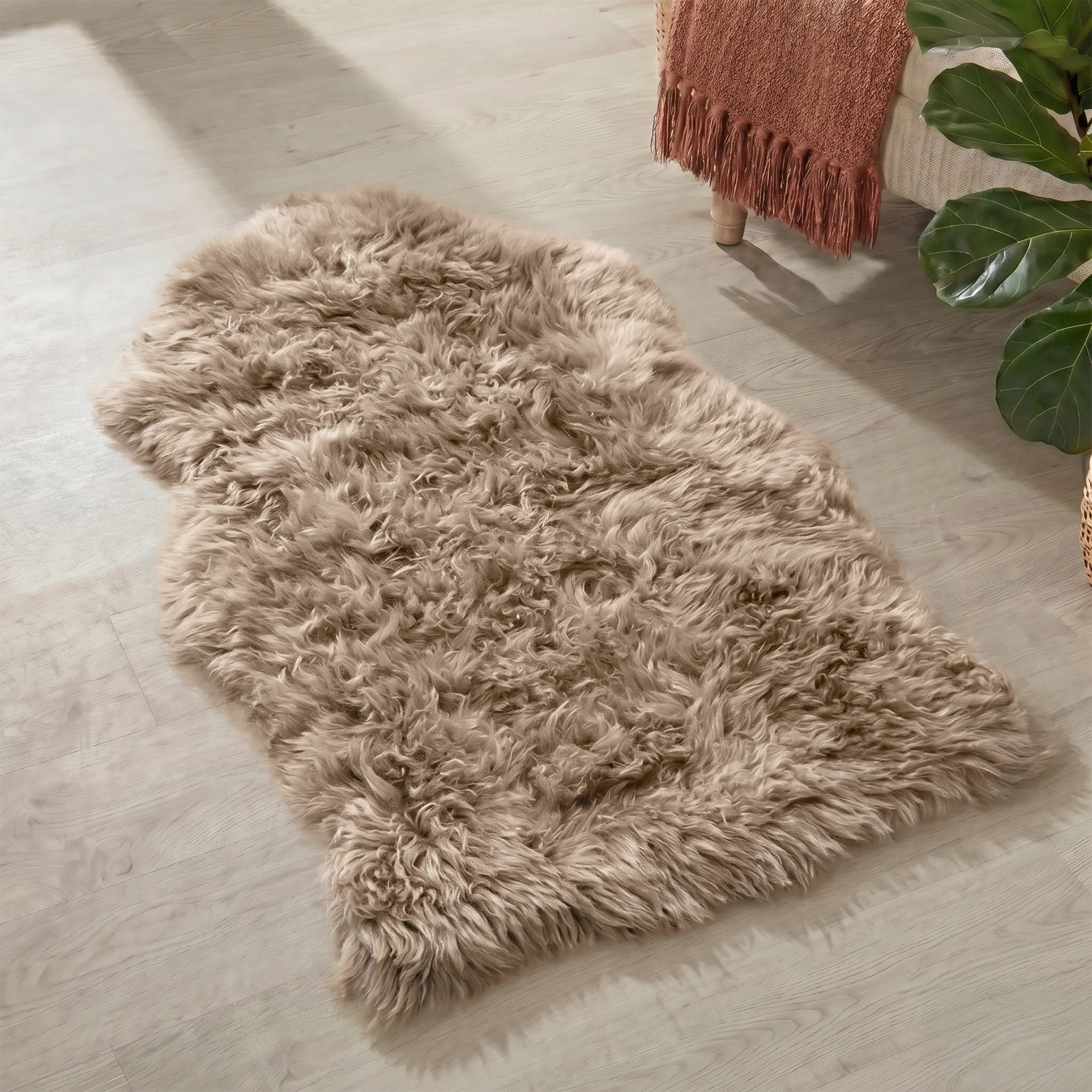 90cm Beige Sheepskin Rug