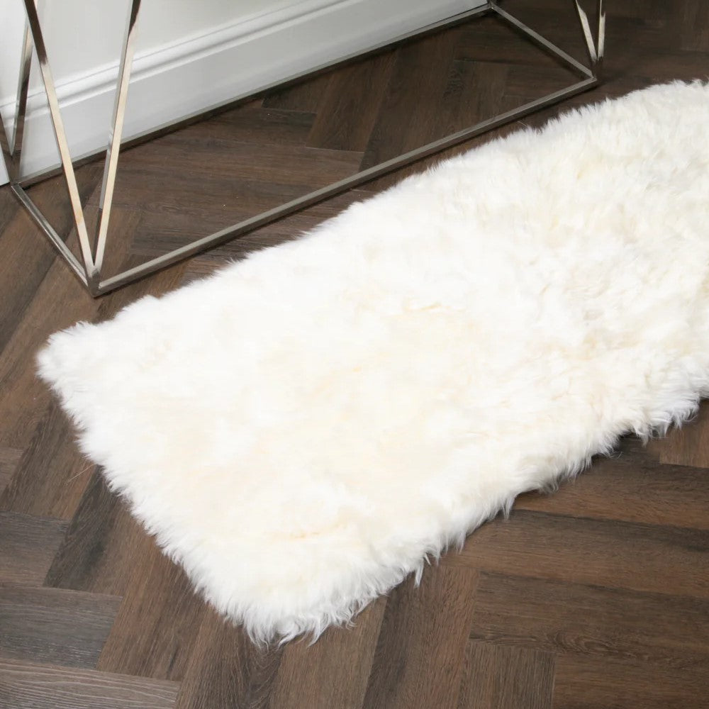 Natural White Rectangle Sheepskin Rug - 70 x 140cm