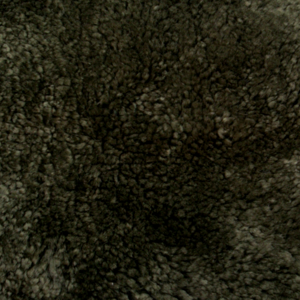 Khaki Round Green Short Pile Sheepskin Cushion