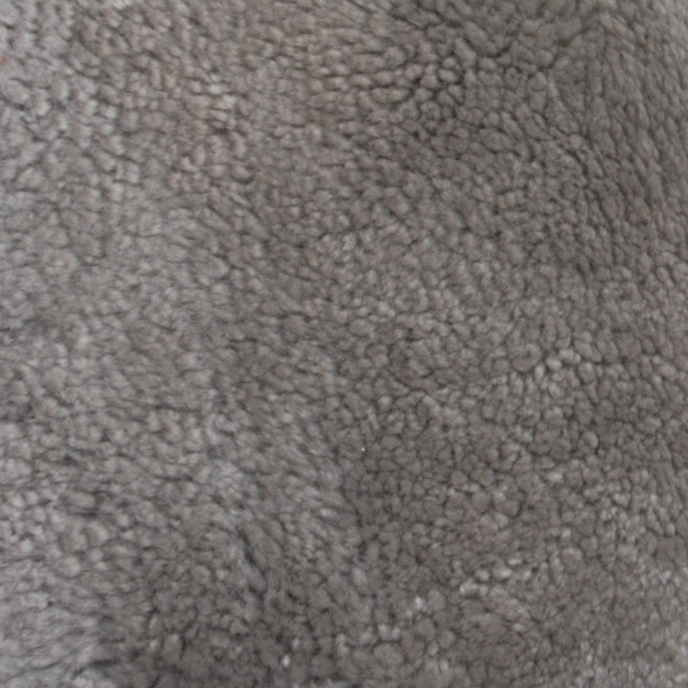 Grey Round Short Pile Sheepskin Cushion